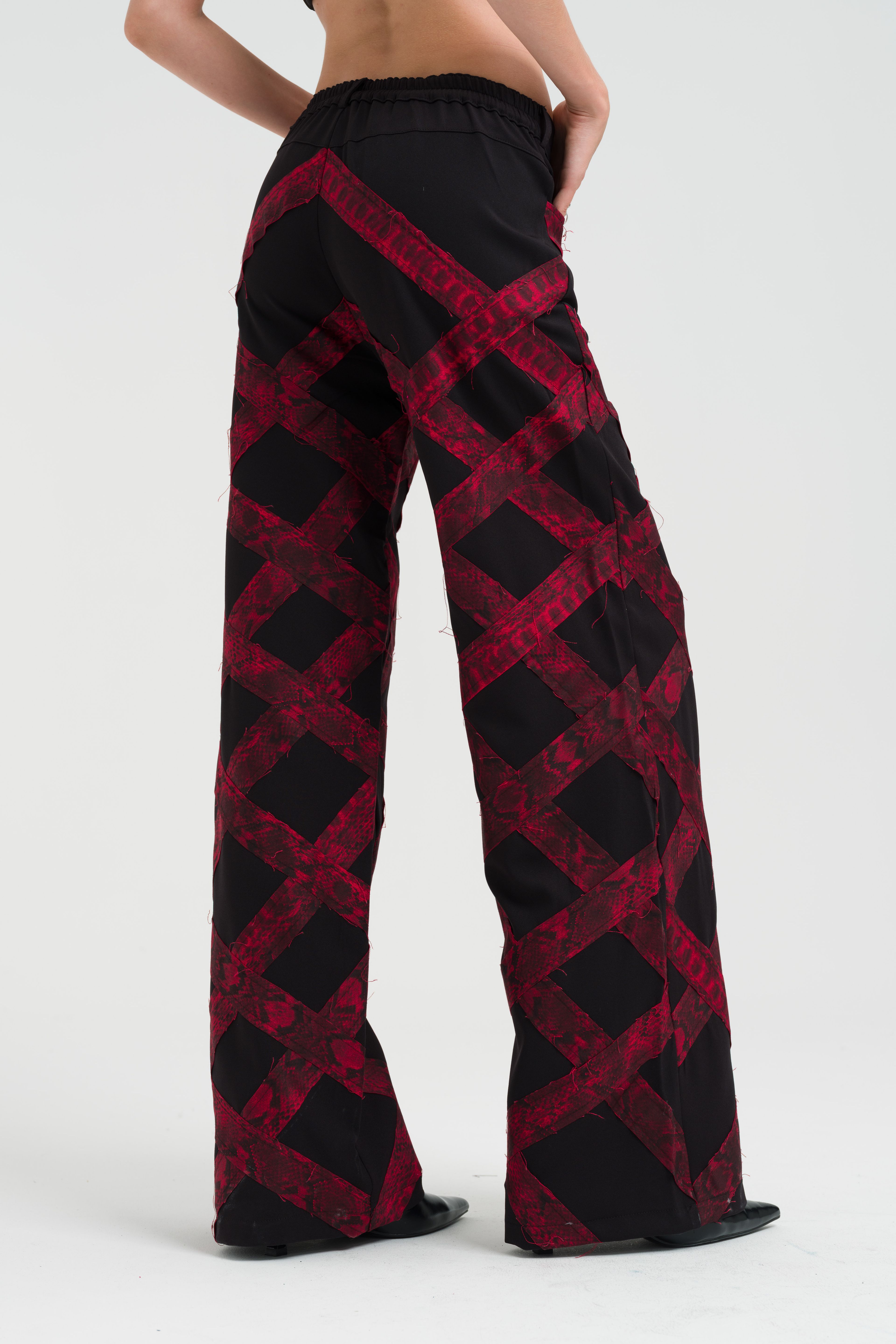 Stripe Detailed Dirty Tailored Wide Leg Trousers