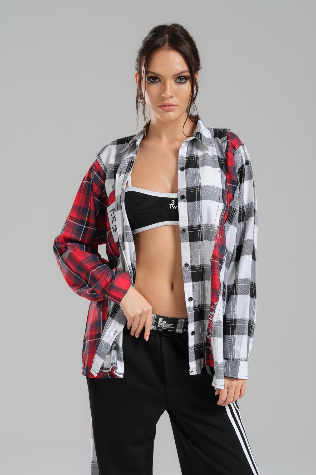 Pattern Gradient Oversize Lumberjack Shirt