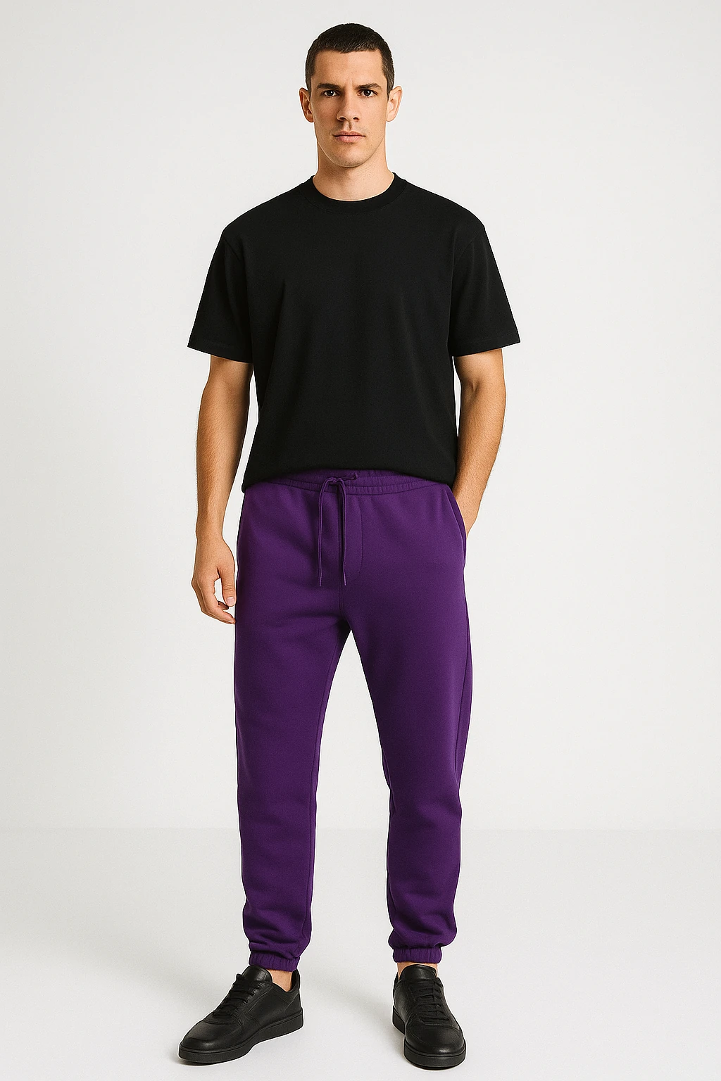 Erkek Jogger Basic Eşofman - mor