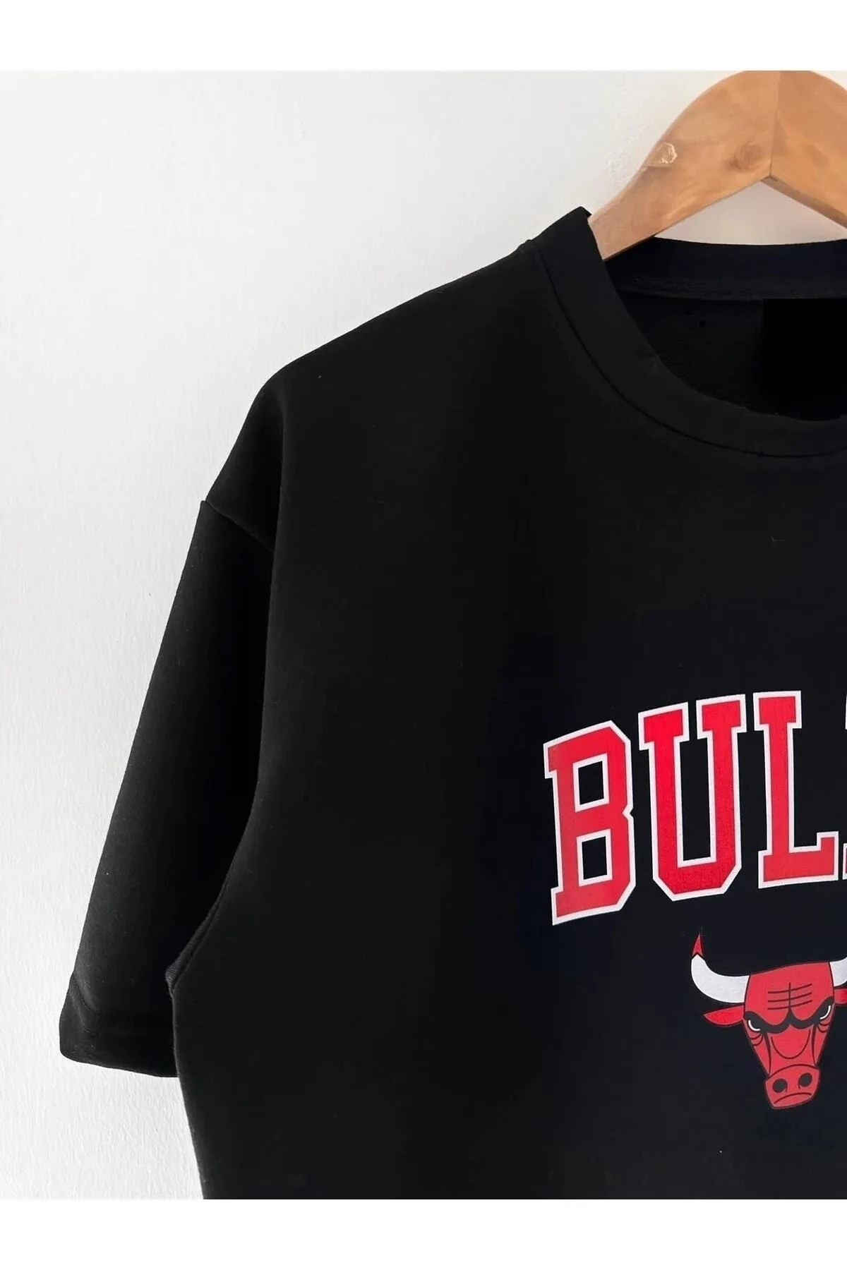 Bulls Erkek Oversize Baskılı Pamuklu Bisiklet Yaka Kısa Kollu T-shirt
