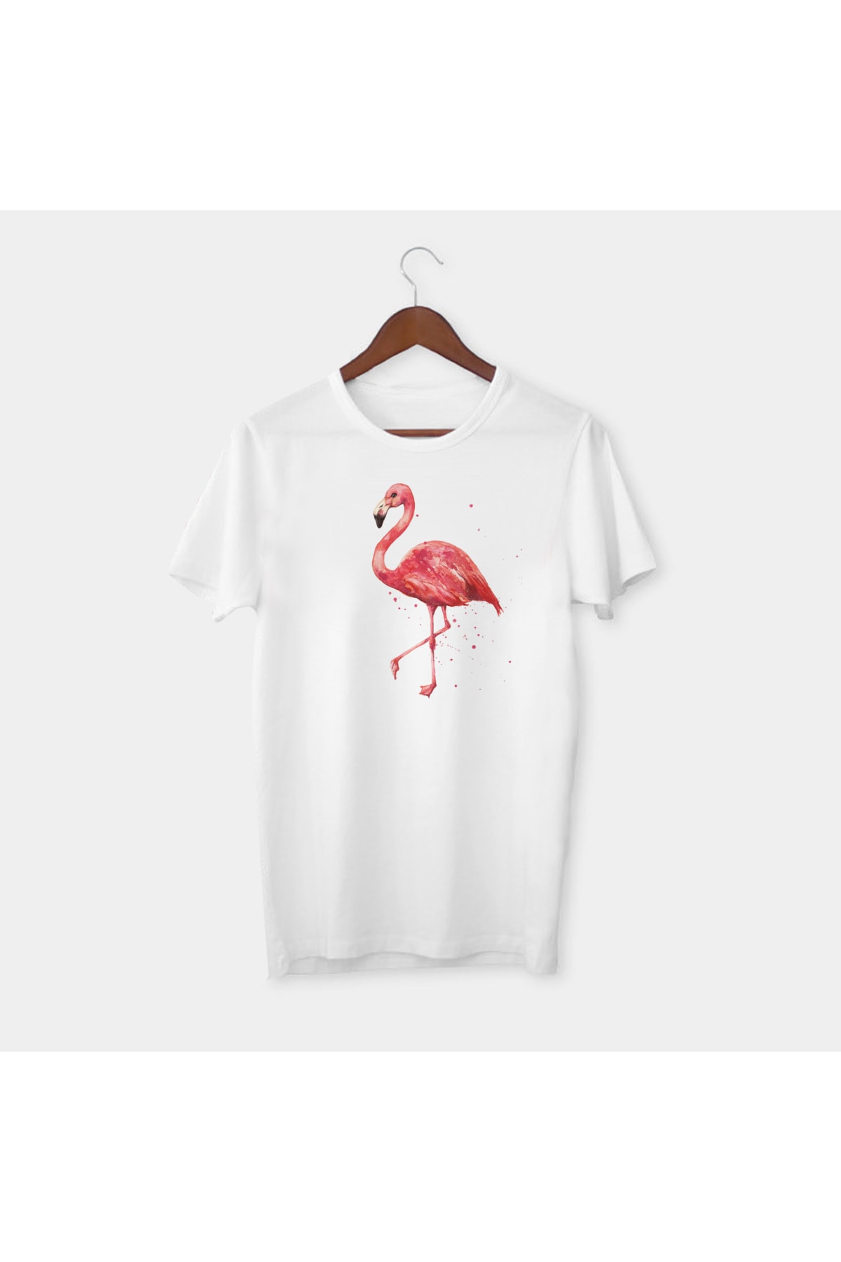 Unisex Flamingo Baskılı Tişört