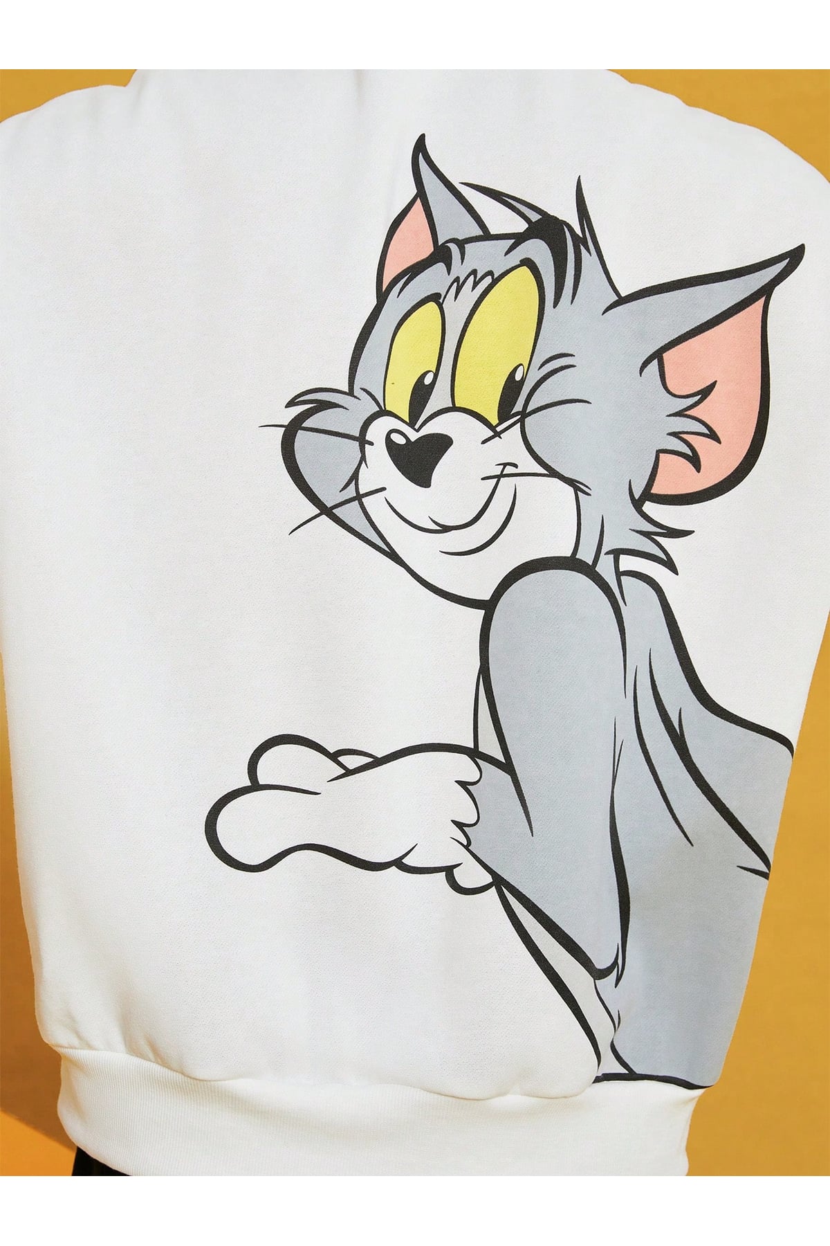 Tom ve Jerry Karakterli Beyaz Hoodie Seti – Çiftler İçin Eğlenceli Karikatür Tasarım sweatshirt