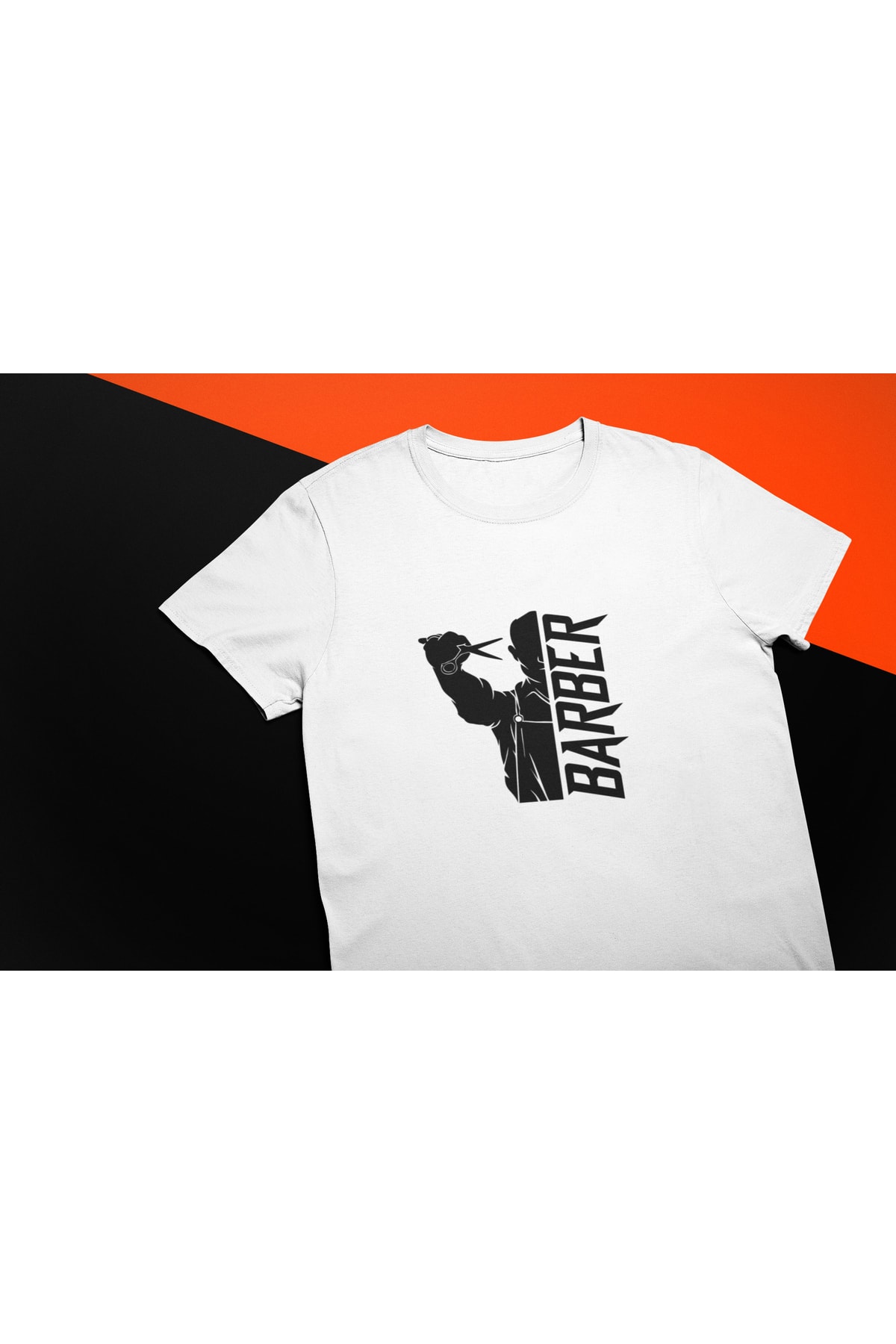 Barber Tshirt Unisex Beyaz Regularfit