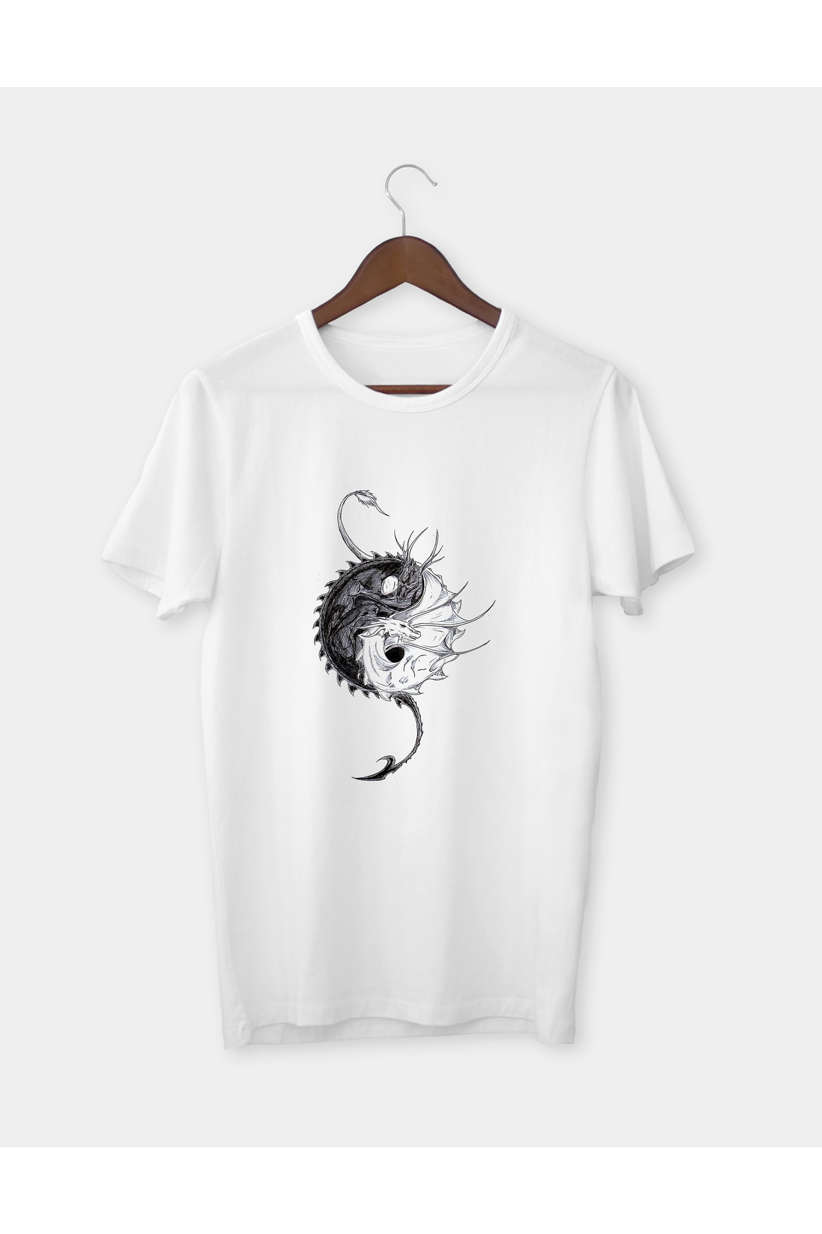 Ying Yang Baskılı T-shirt Tişört