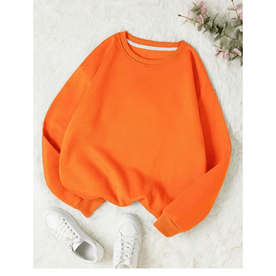 Renkli Bisiklet Yaka Sweatshirt  – Erkek & Kadın Basic  Sweat