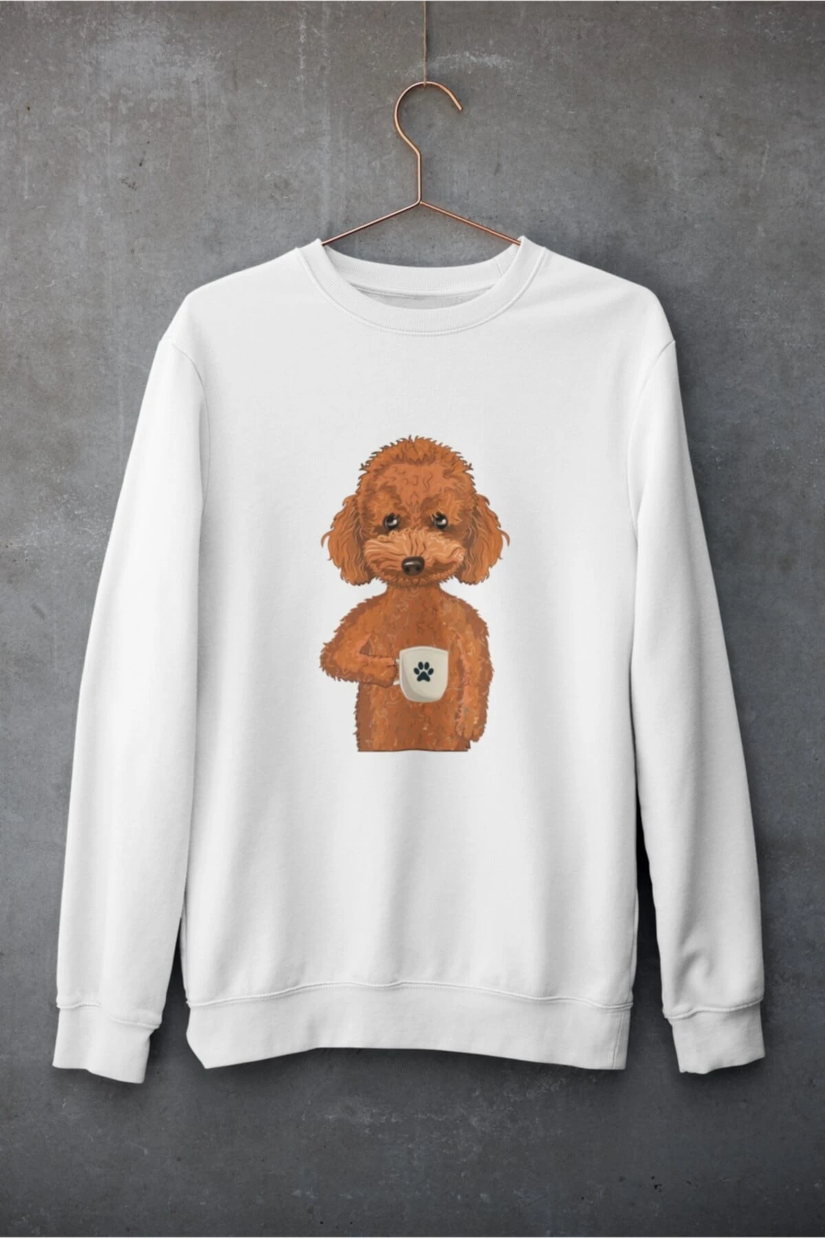 Toy Poodle Baskılı Sweatshirt