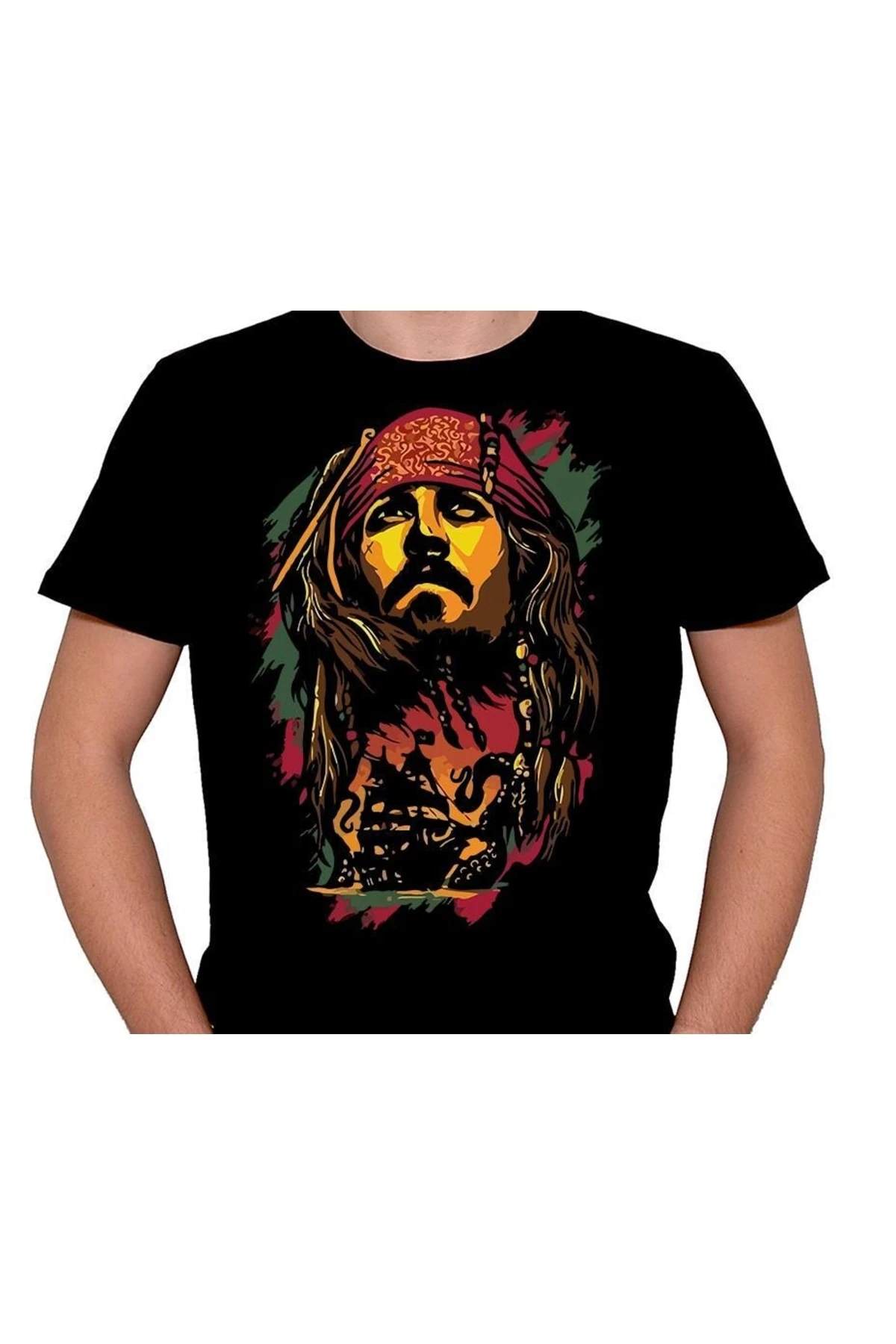 Kaptan Jack Sparrow Karayip Korsanları Tişört Unisex T-shirt