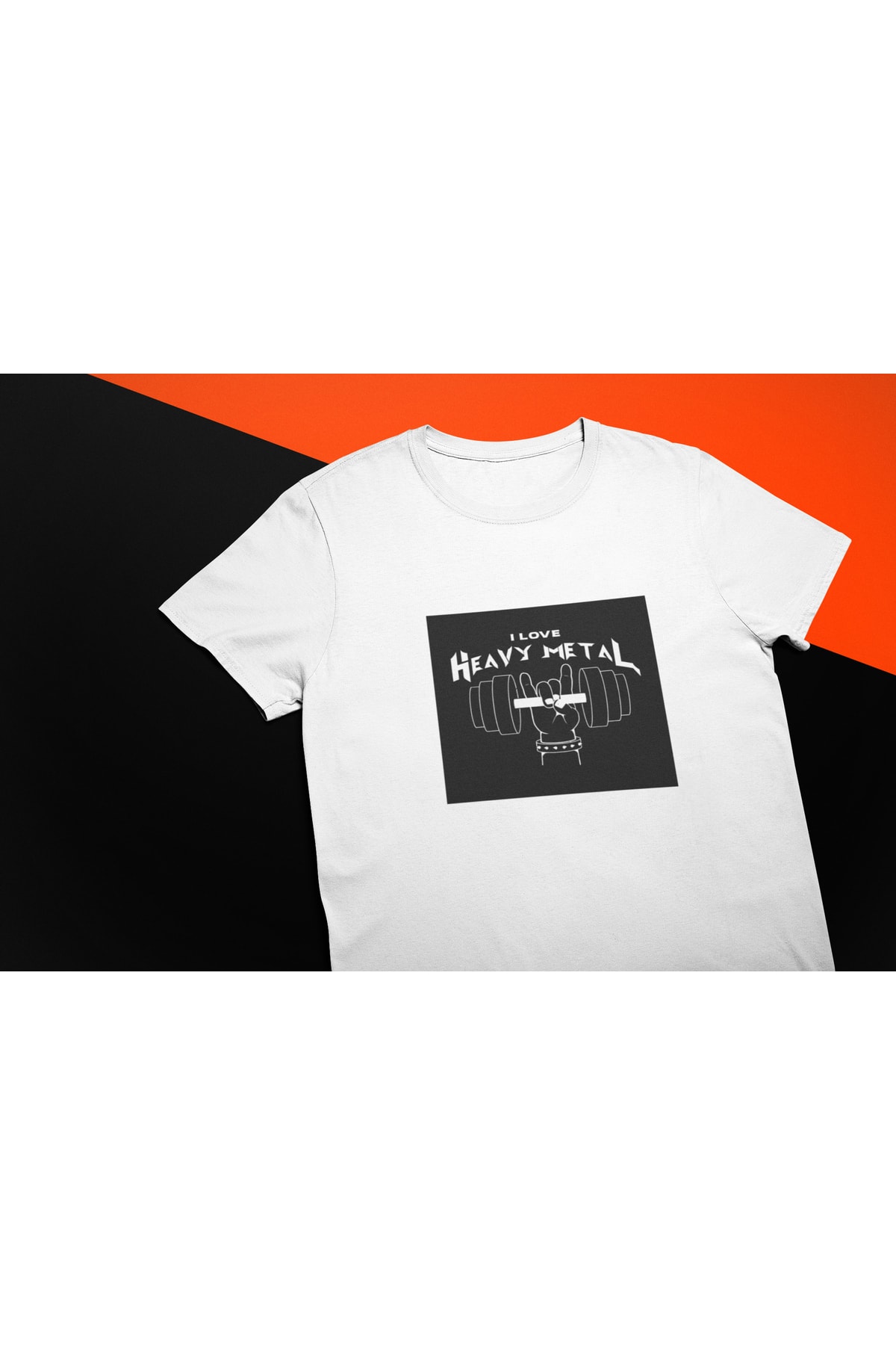 Metal Tshirt Heavy Metal Unisex Beyaz Regularfit