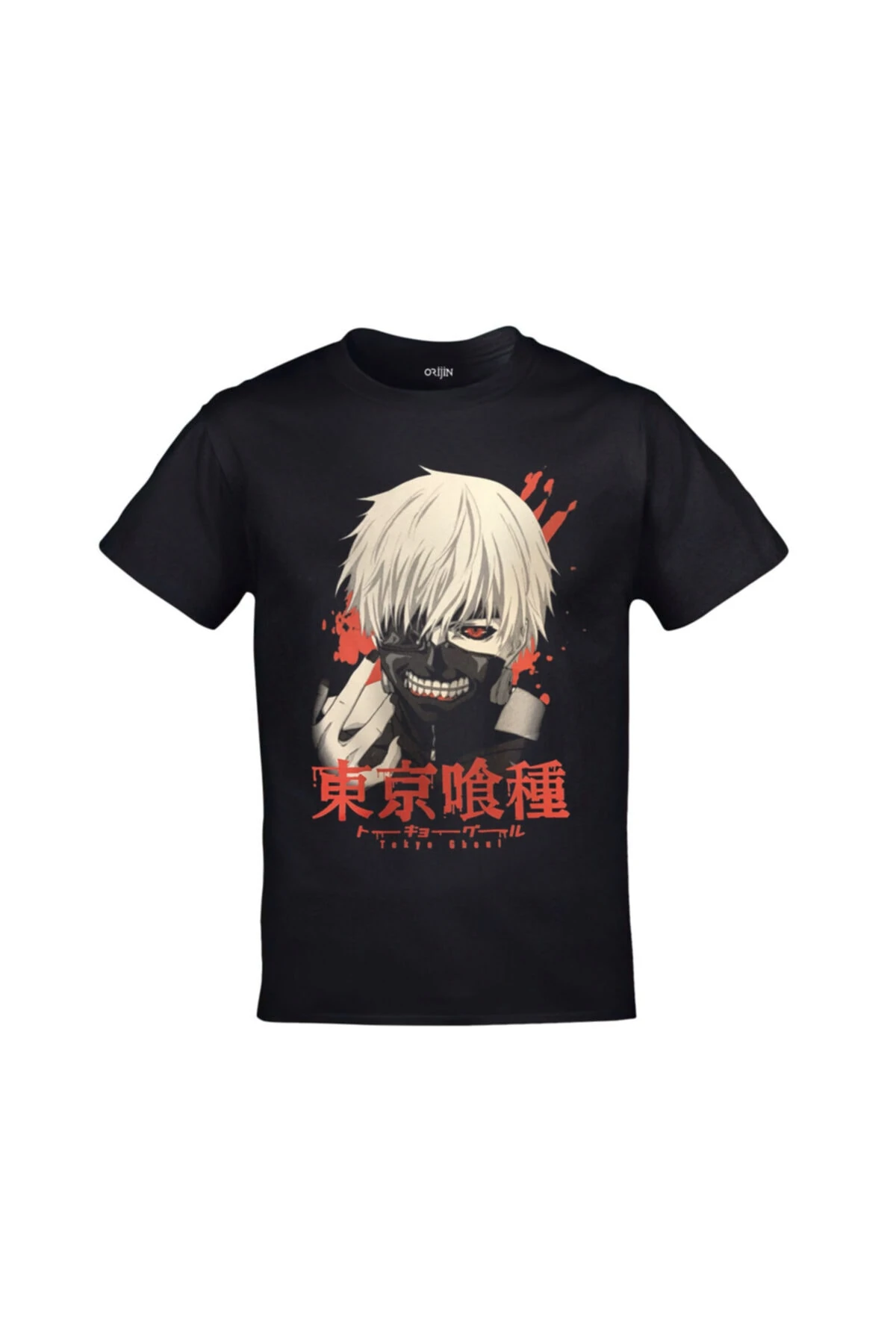 Tokyo Ghoul Anime Baskılı Unisex Siyah Tshirt
