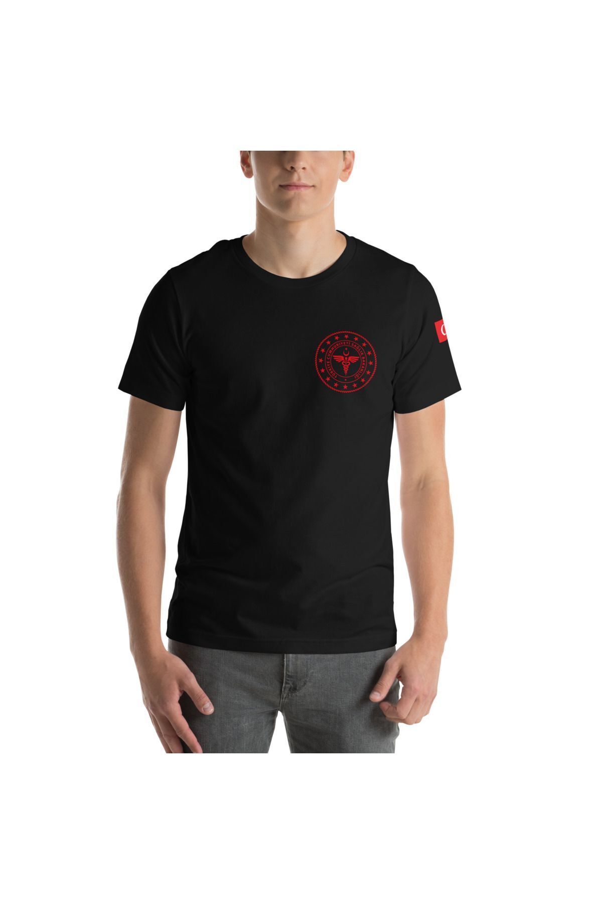 112 Acil Sağlık T-shirt Siyah Rahat Kalıp