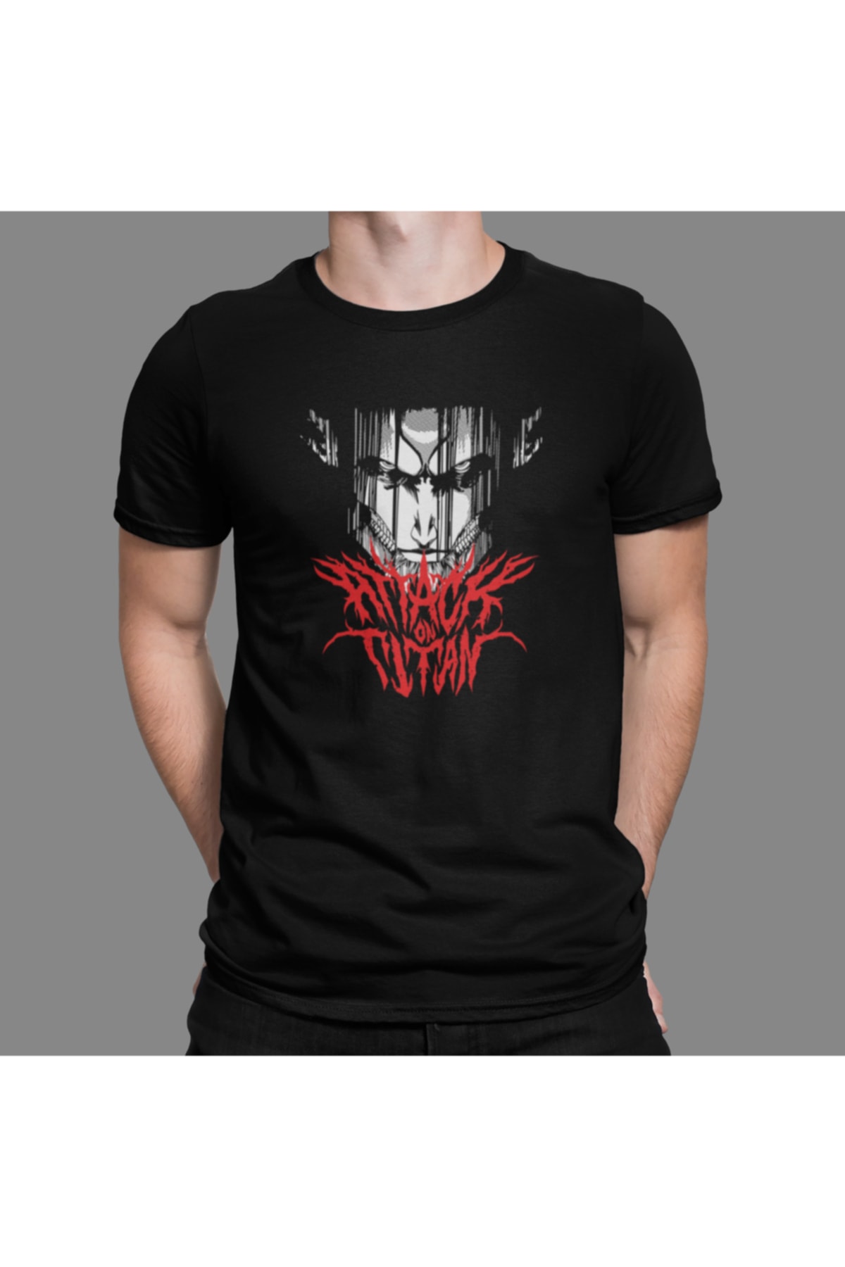 Anime Attack On Tıtan Tshirt Bisiklet Yaka