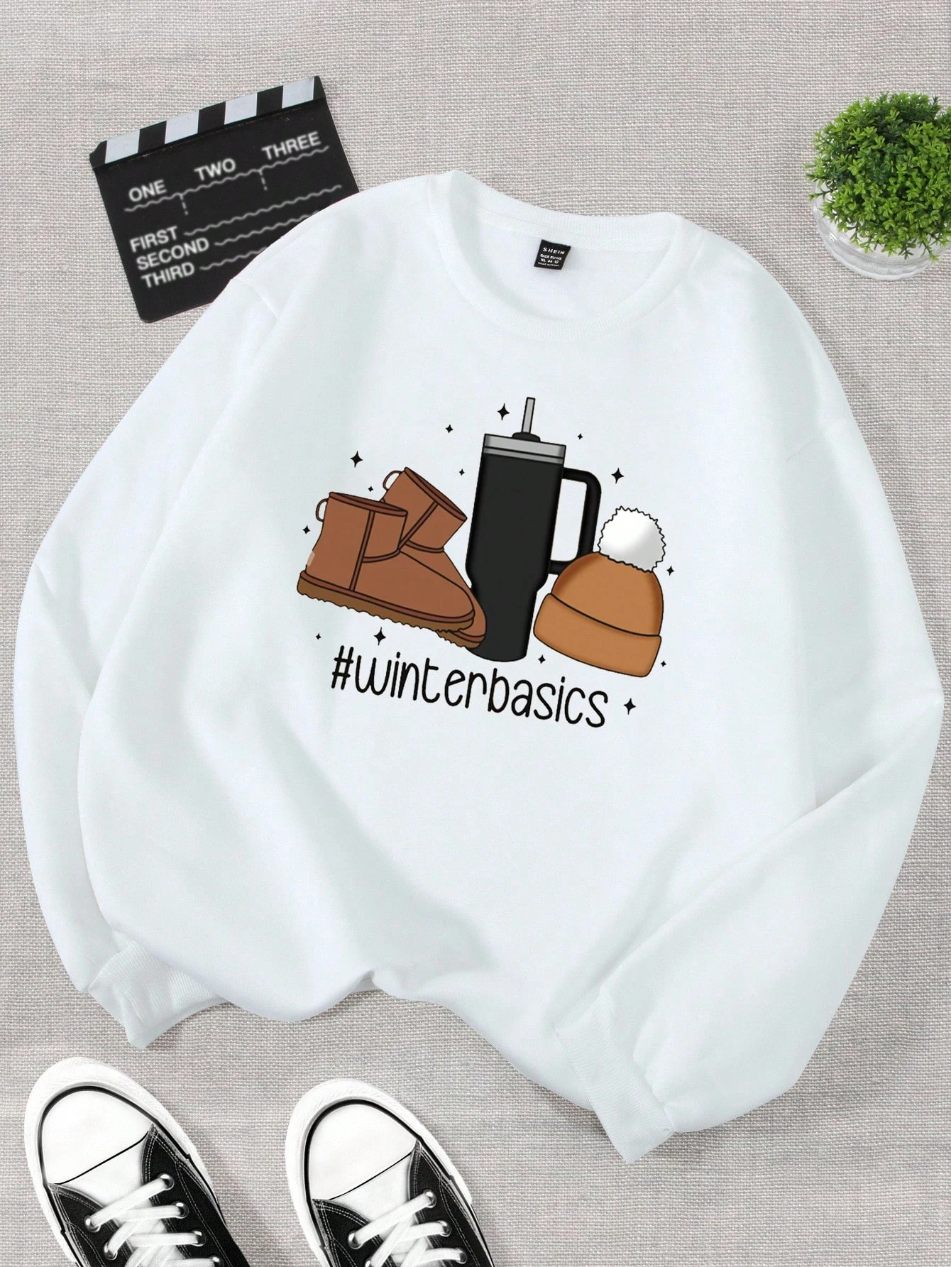 WINTER BASİCS SWEATSHİRT - beyaz