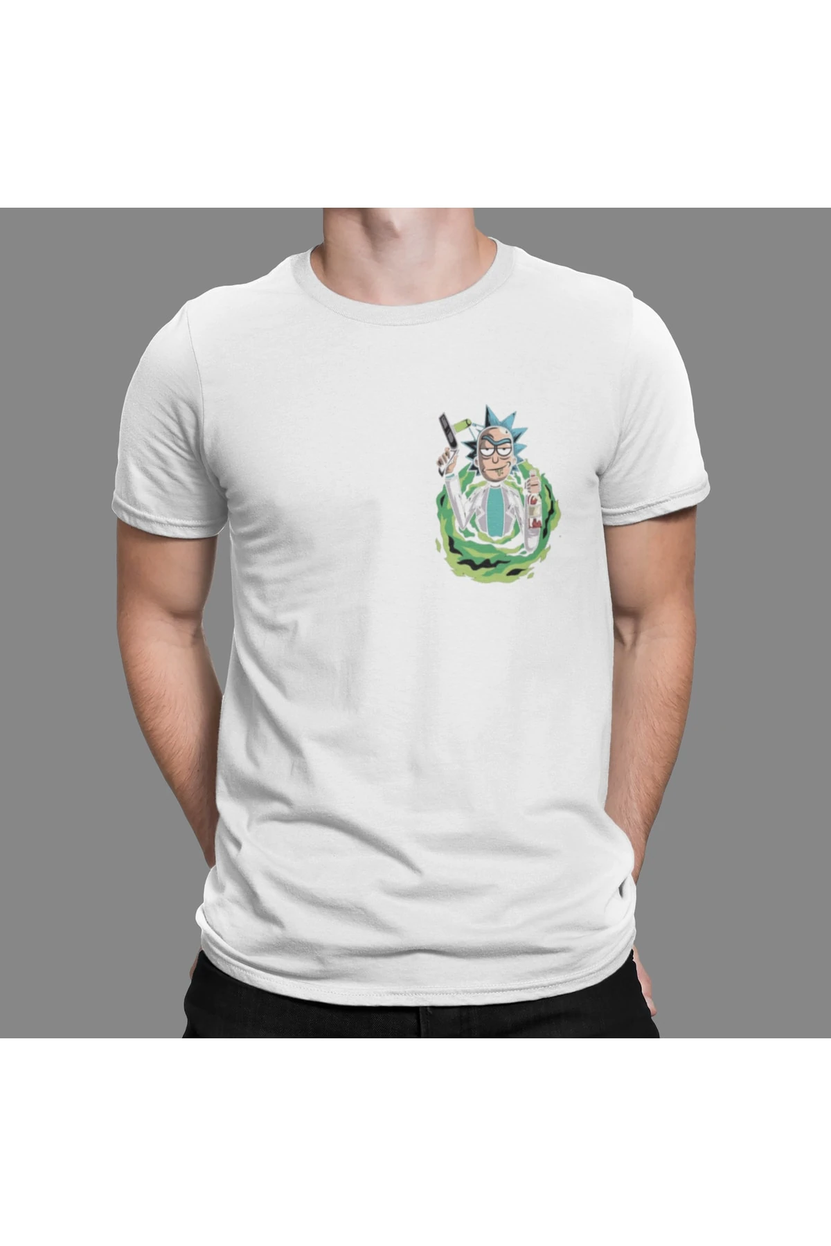 Rick And Morty Tshirt Bisiklet Yaka