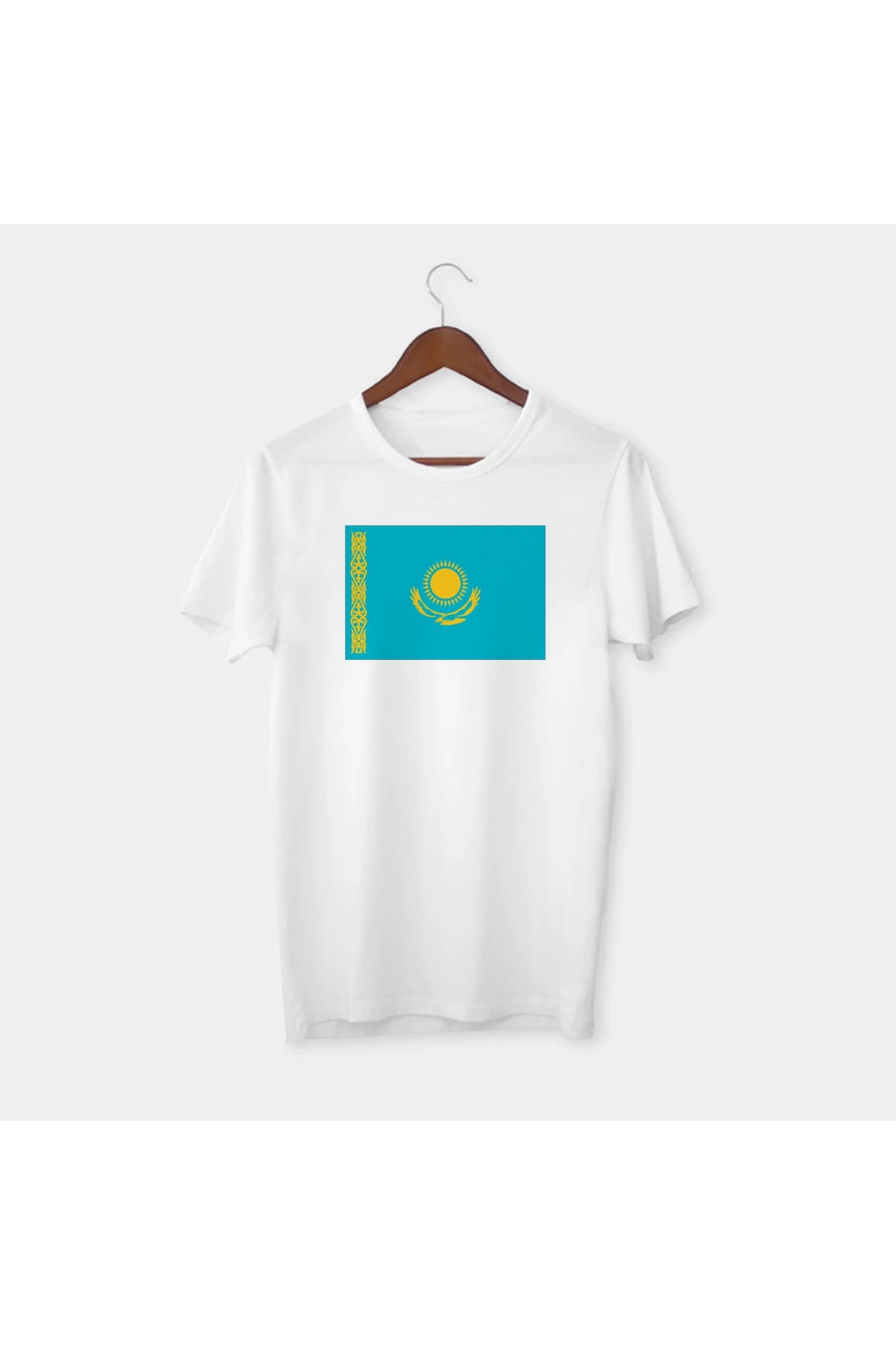 Kazakistan Bayrağı Baskılı Tişört