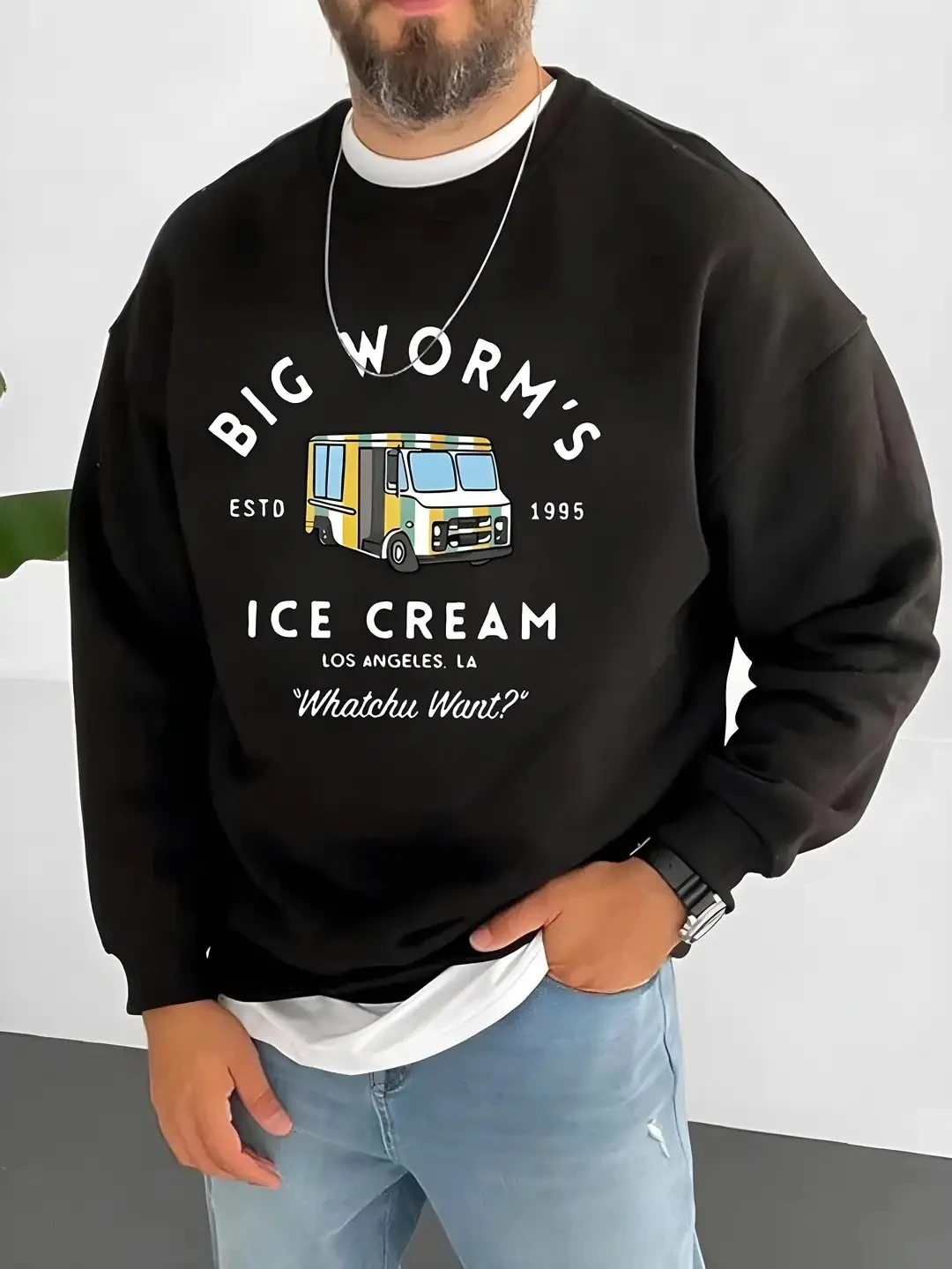 BIG WORM'S TREND SWEATSHIRT - siyah