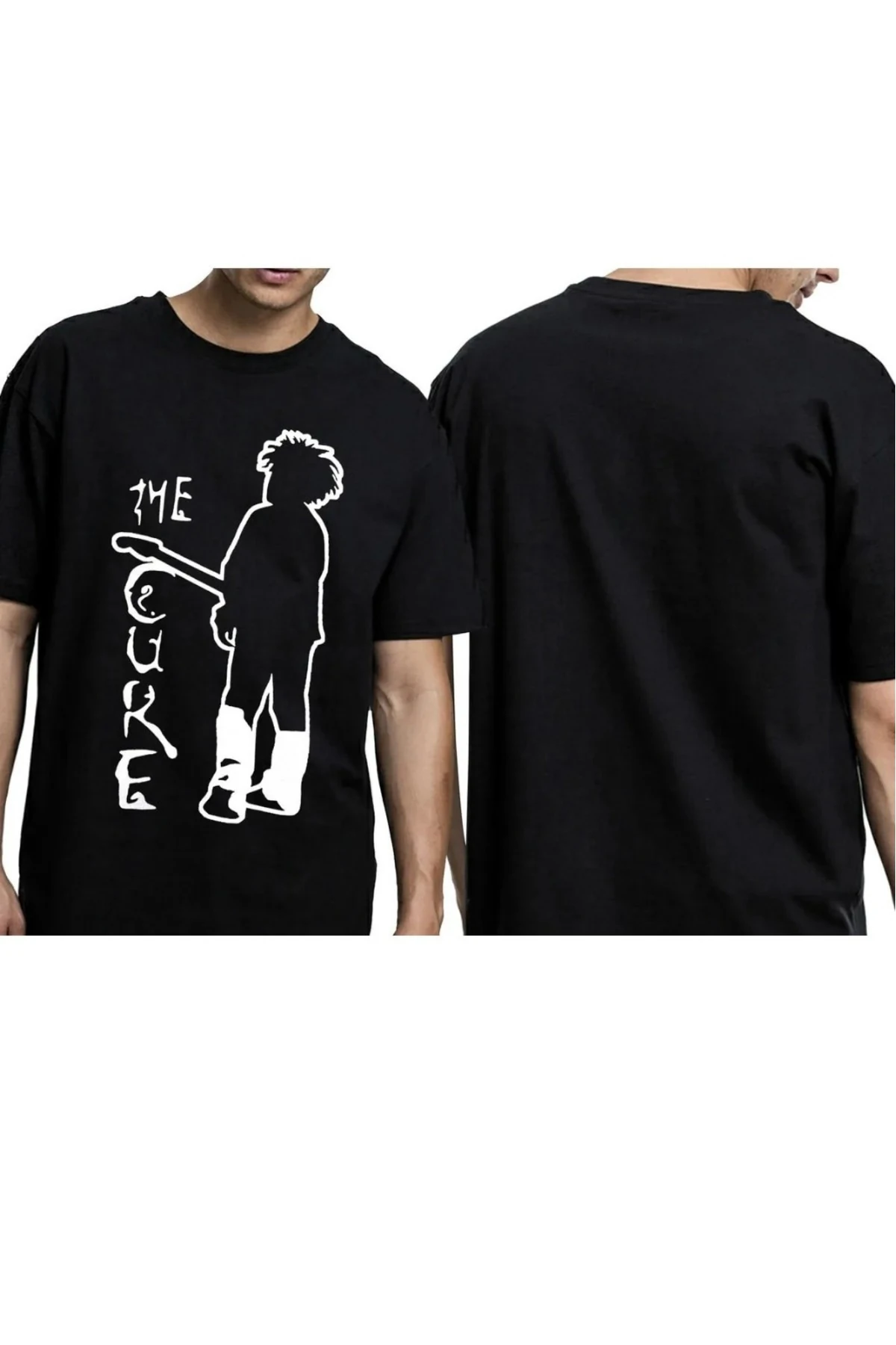 UNİSEX The Cure Baskılı Unisex Siyah T-shirt