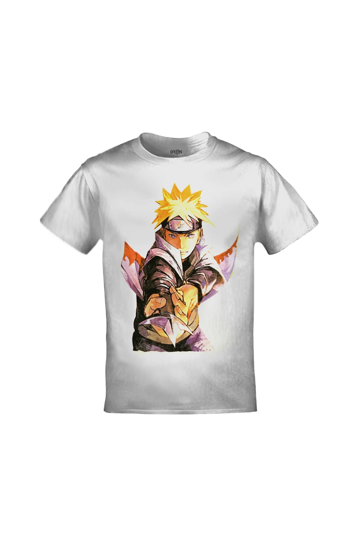 Naruto Mızrak Anime Baskılı Unisex Beyaz Tshirt