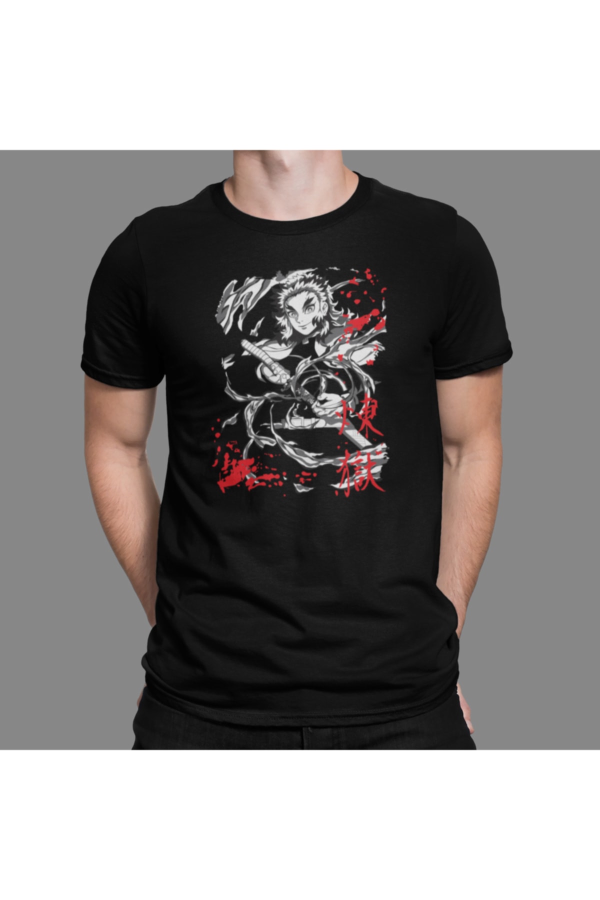 Anime Demon Slayer Tshirt Bisiklet Yaka