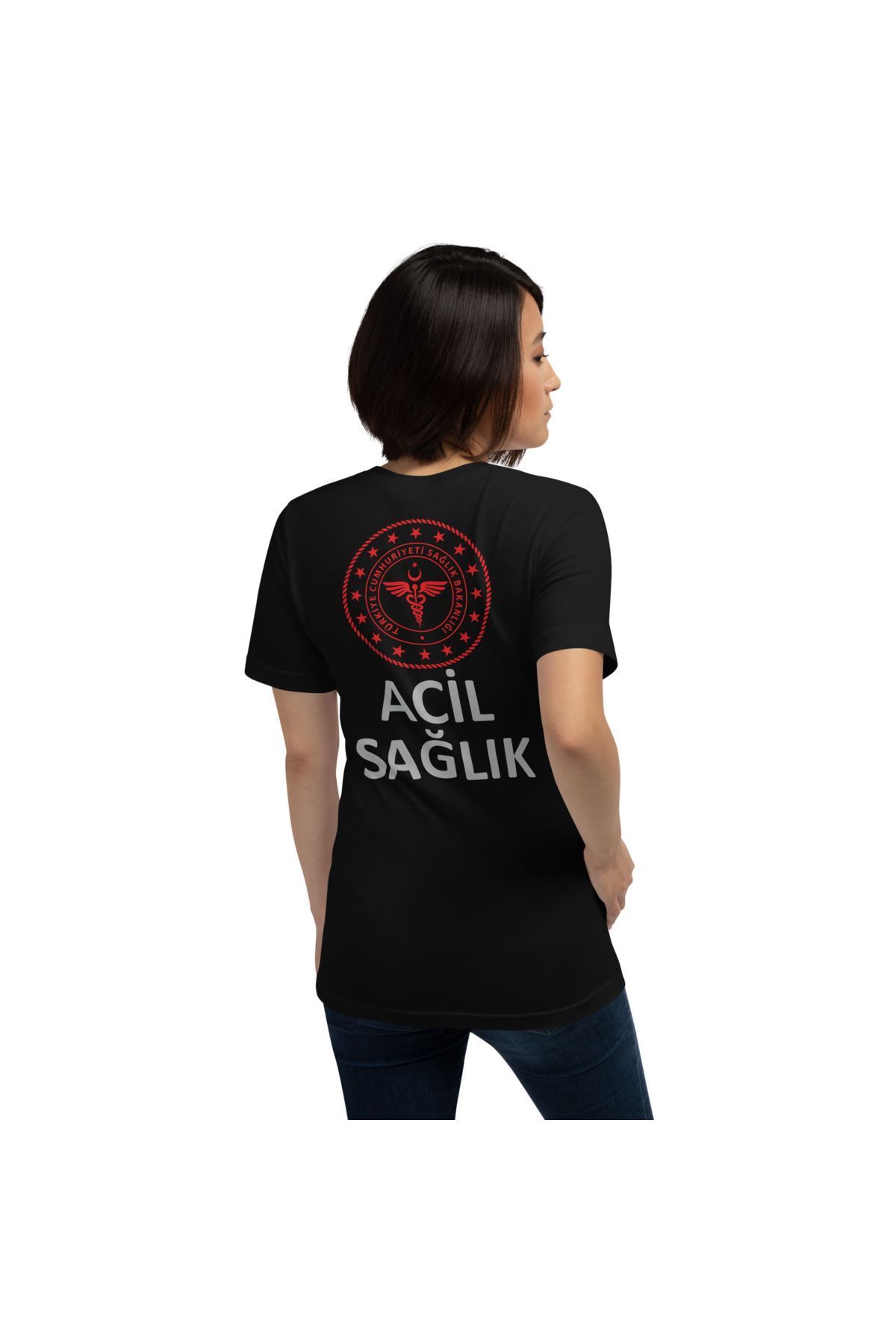 112 Acil Sağlık T-shirt Siyah Rahat Kalıp