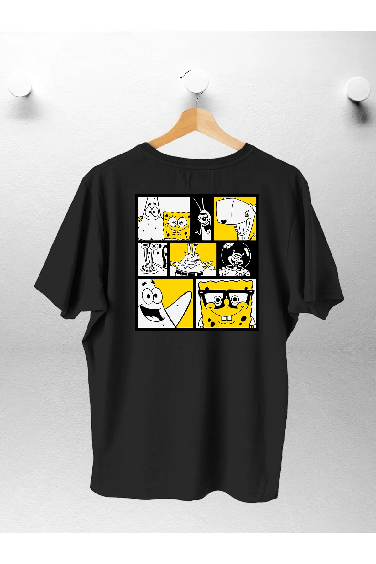 Kadın Erkek Trend Spongebob Baskılı Oversize T Shirt