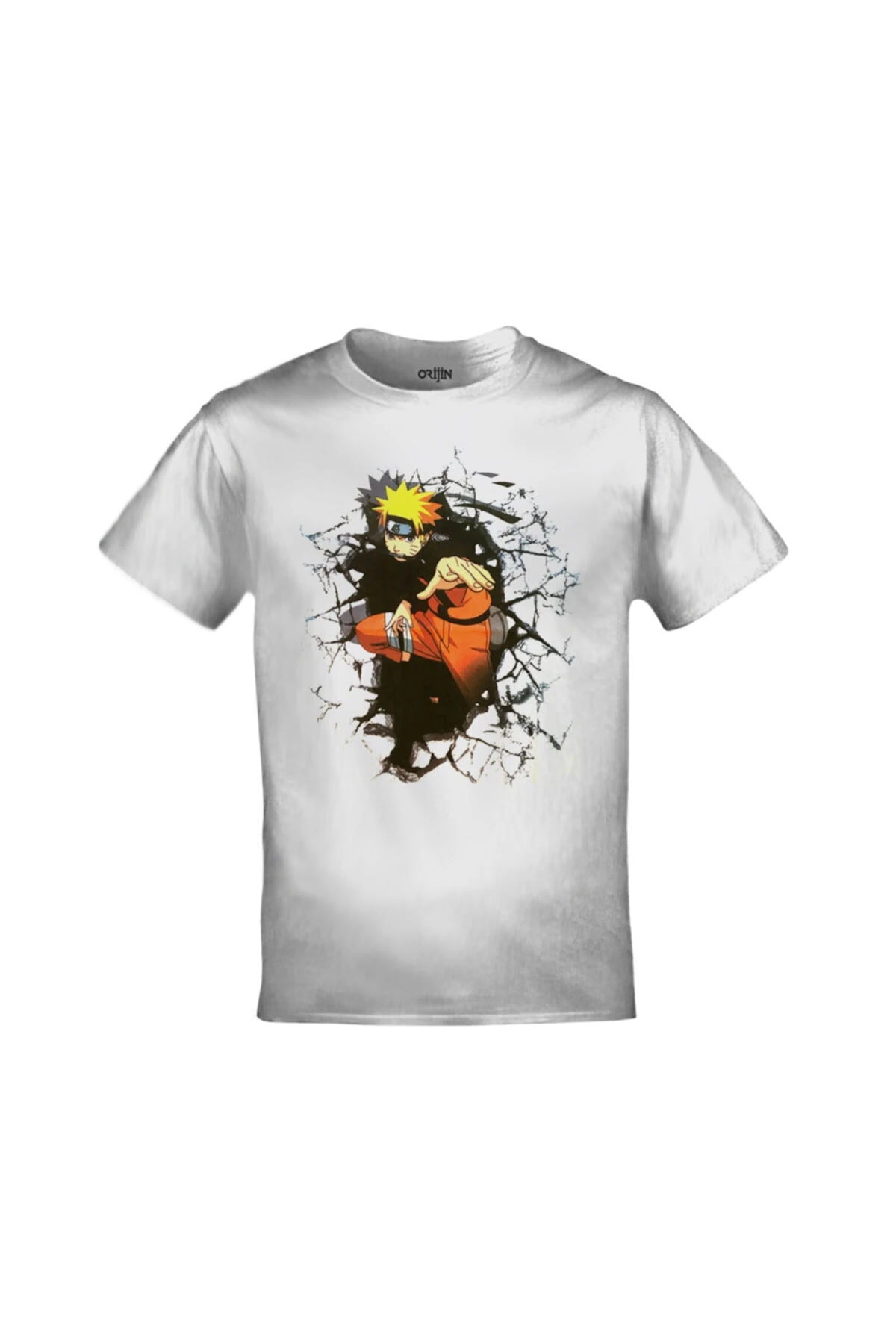 Unisex Beyaz Naruto Baskılı Tshirt