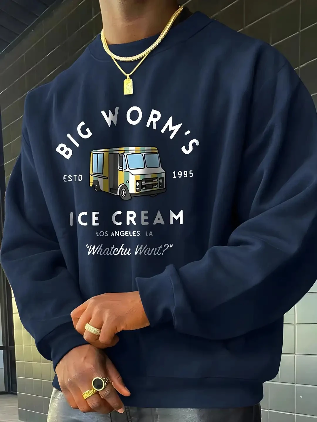 BIG WORM'S TREND SWEATSHIRT - lacivert