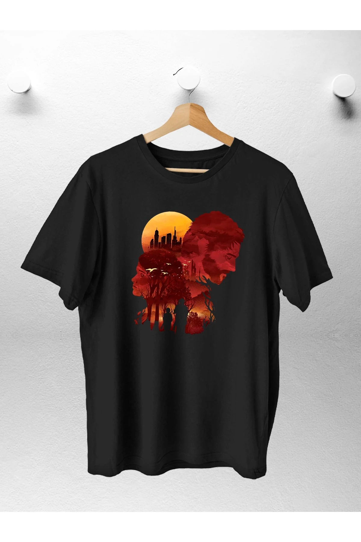 Kadın Erkek Trend The Last Of Us Baskılı Oversıze Tshirt