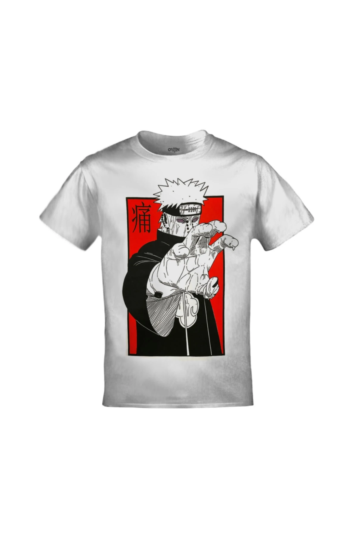 Naruto Shinra Tensei Akatsuki Pain Nagato Baskılı Beyaz Tshirt