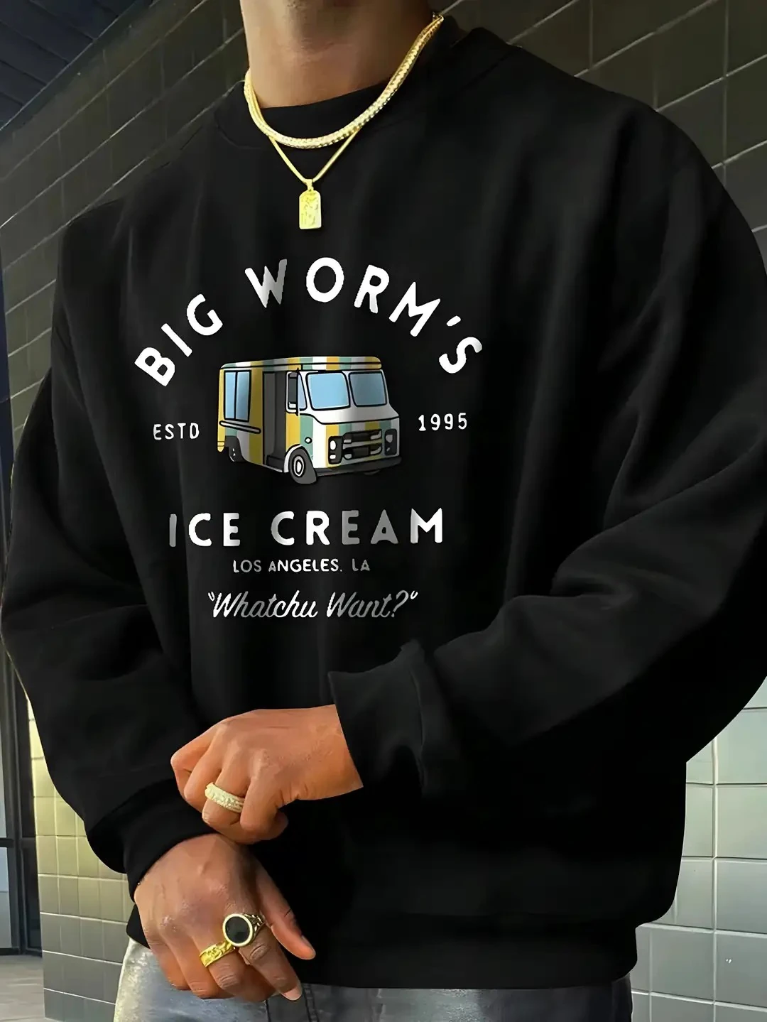 BIG WORM'S TREND SWEATSHIRT - siyah