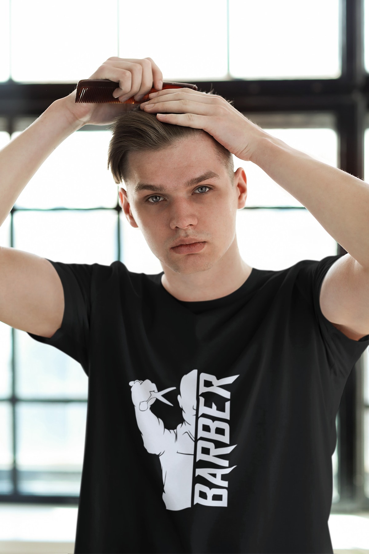 Barber Tshirt Unisex Beyaz Regularfit