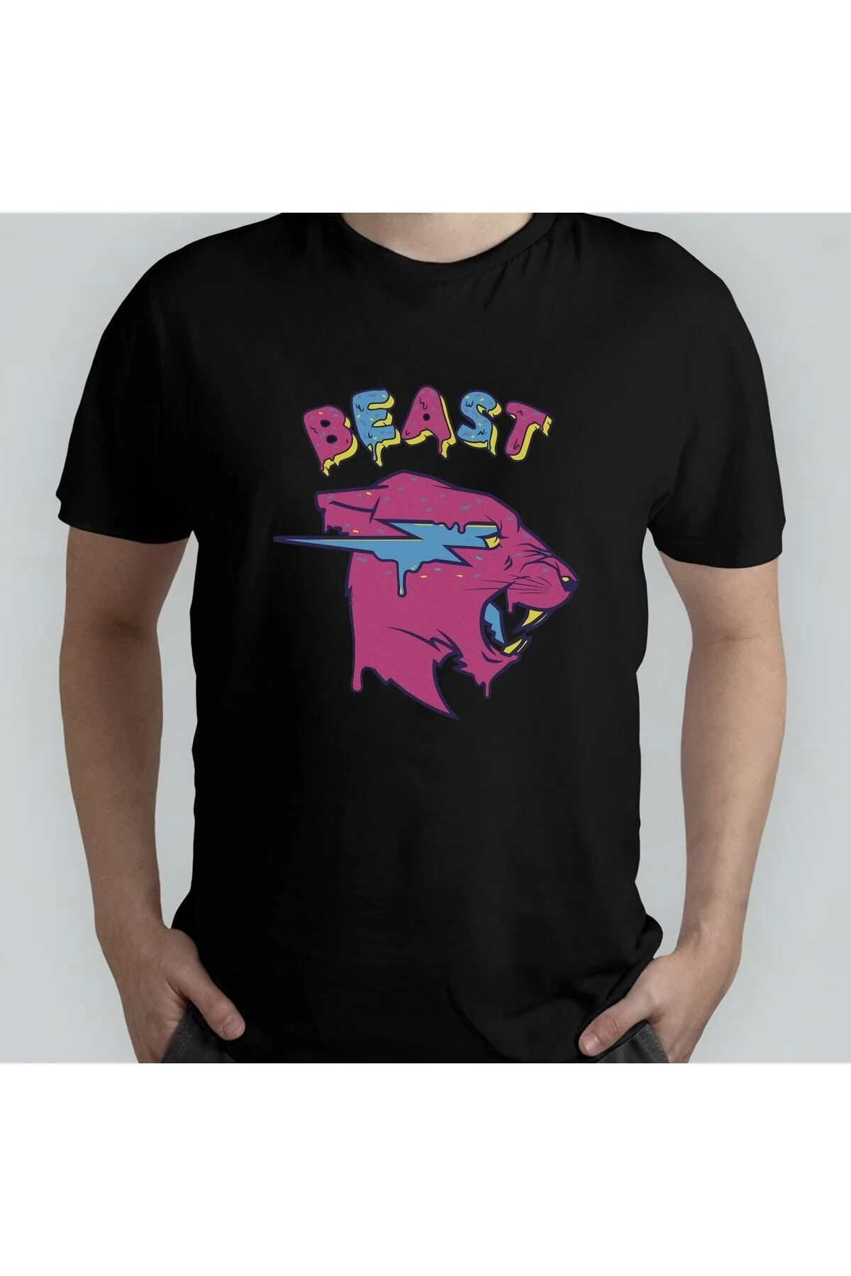 Mr. Beast %100 Pamuklu Bisiklet Yaka T-shirt