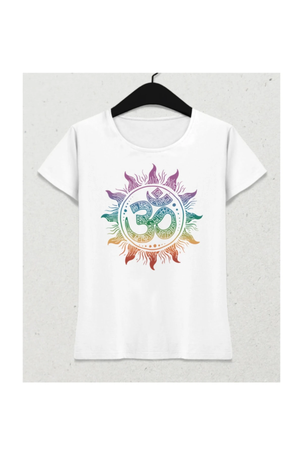 Om Yoga Symbol Beyaz Kadın Tişört