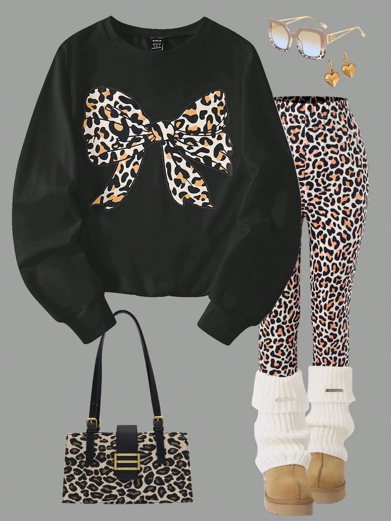 LEOPAR KURDELE DESEN  - siyah