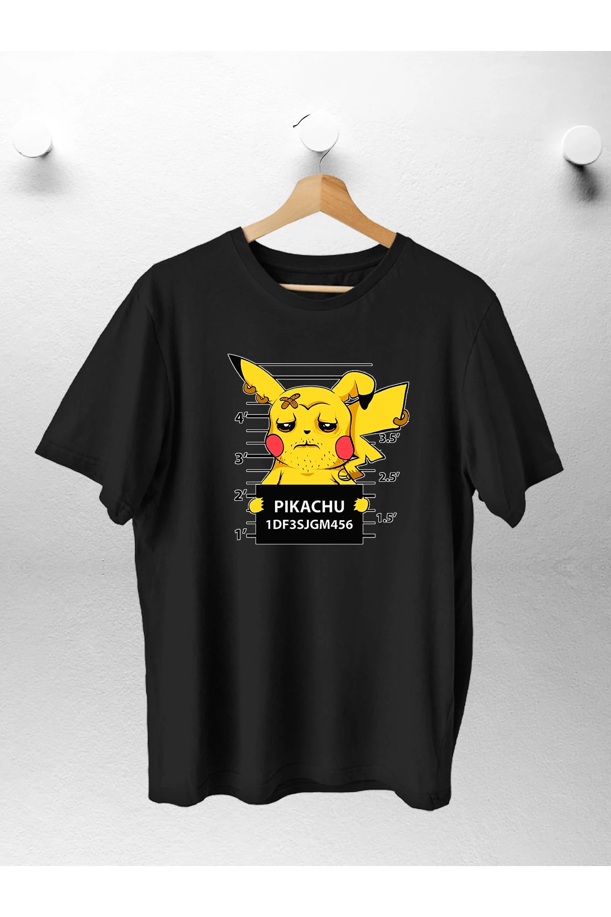 Unisex Trend Suçlu Pikaçu Baskılı Oversize T-shirt