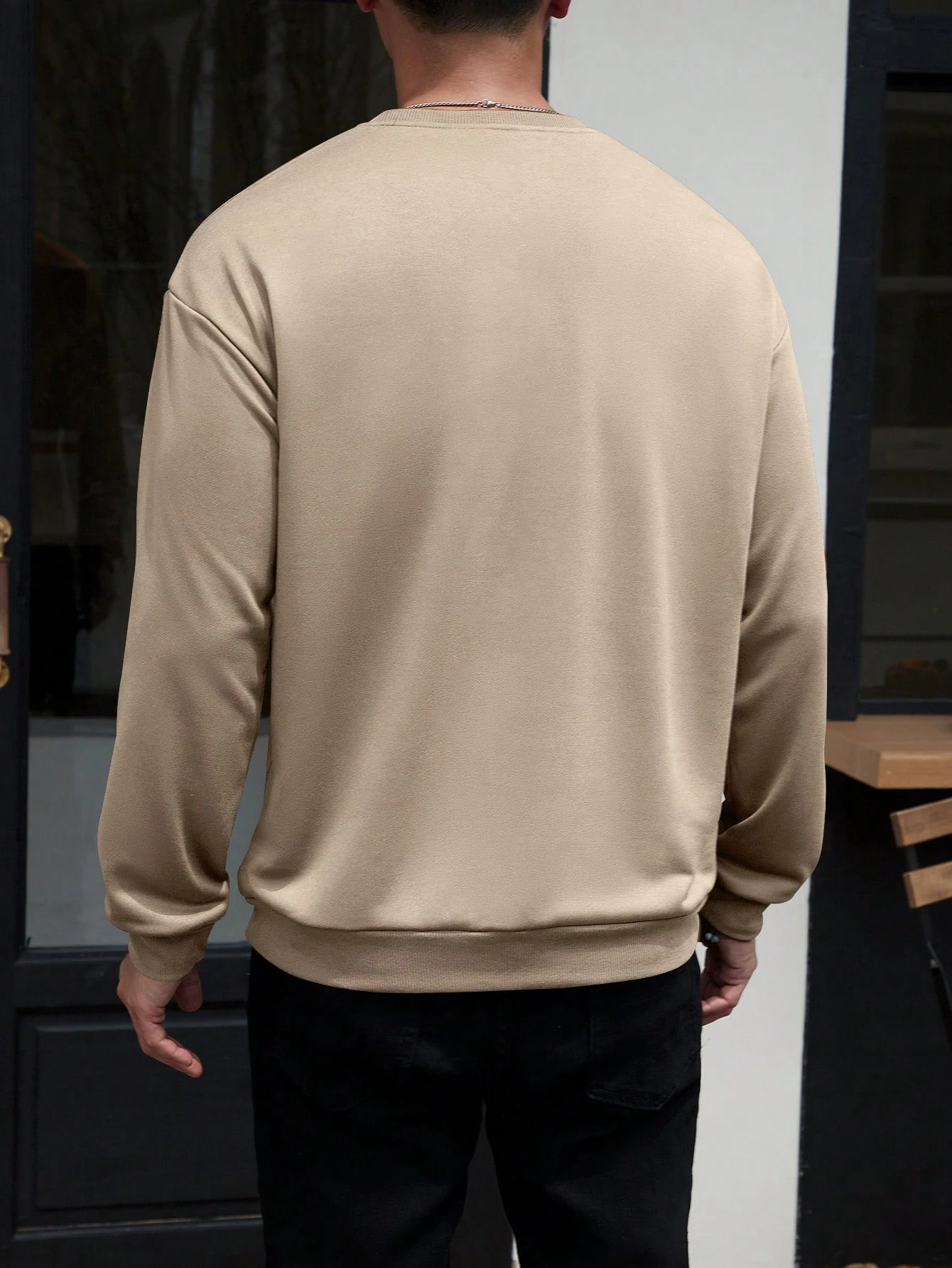 TRUST NO ONE TASARIM SWEATSHIRT - bej