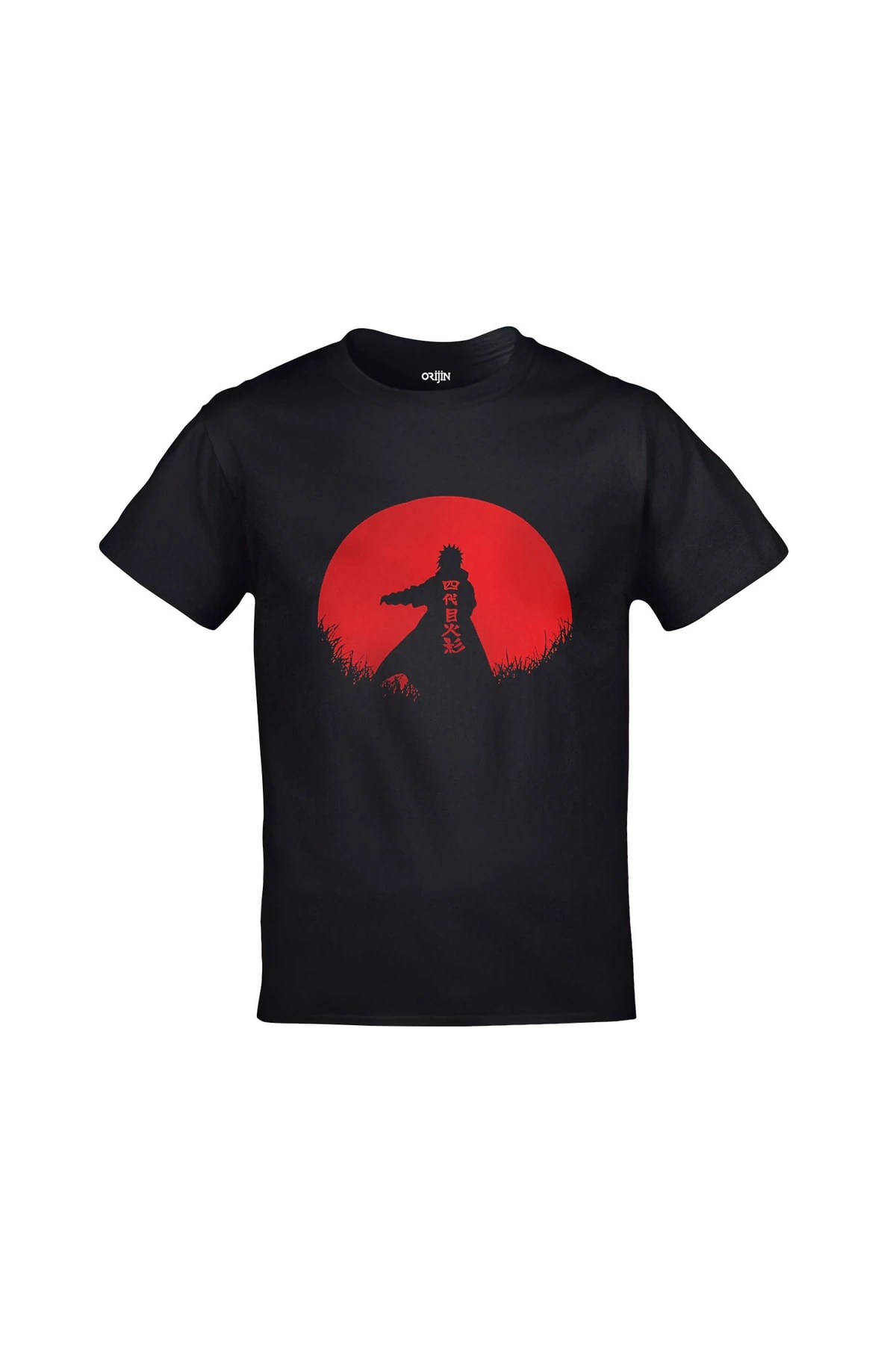 Naruto Gün Batımı Baskılı Unisex Siyah Tshirt