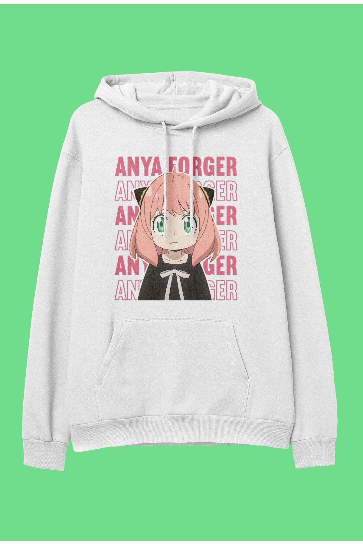 Oversize Spy X Family Anya Forger Anime Karakter Baskılı Özel Tasarım Kapüşonlu Sweatshirt Hoodie