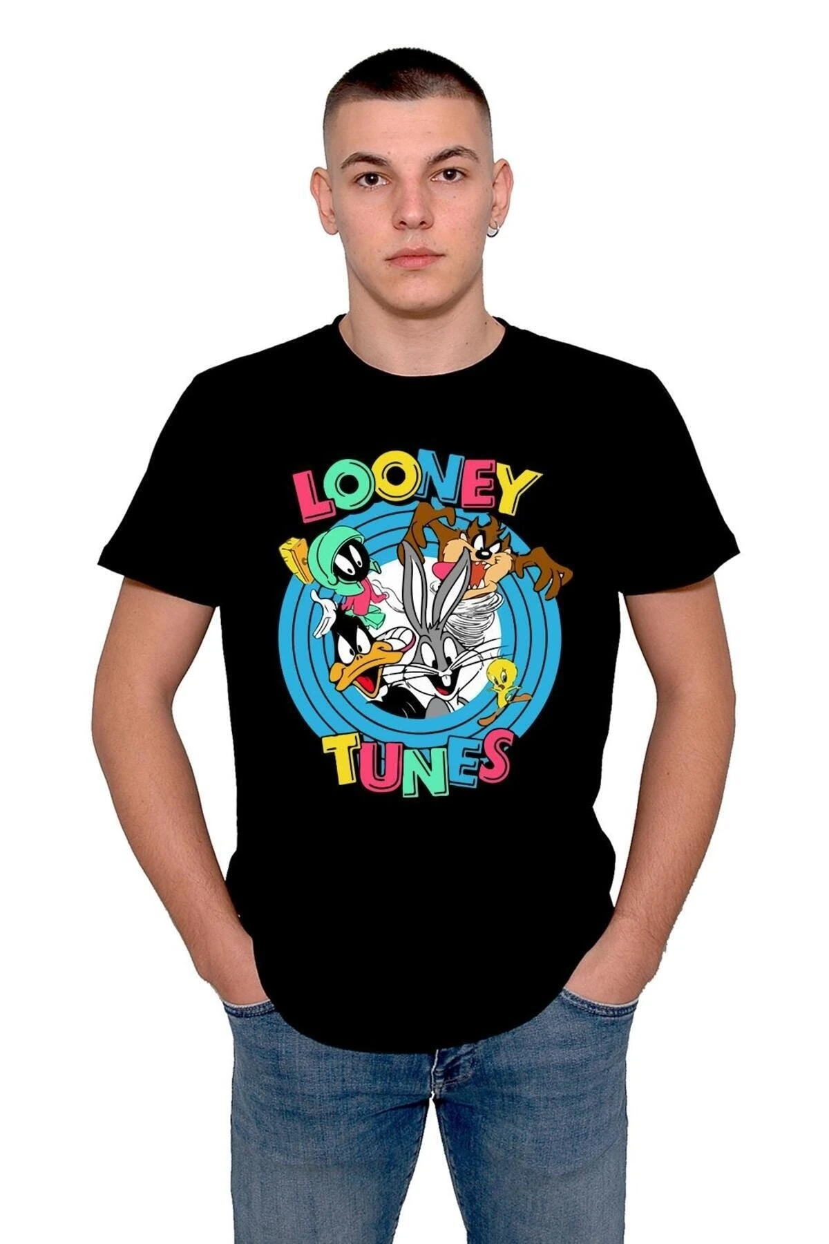 Looney Tunes Çizgi Film Tazz Bugs Bunny Duffy Duck Tişört Unisex T-shirt