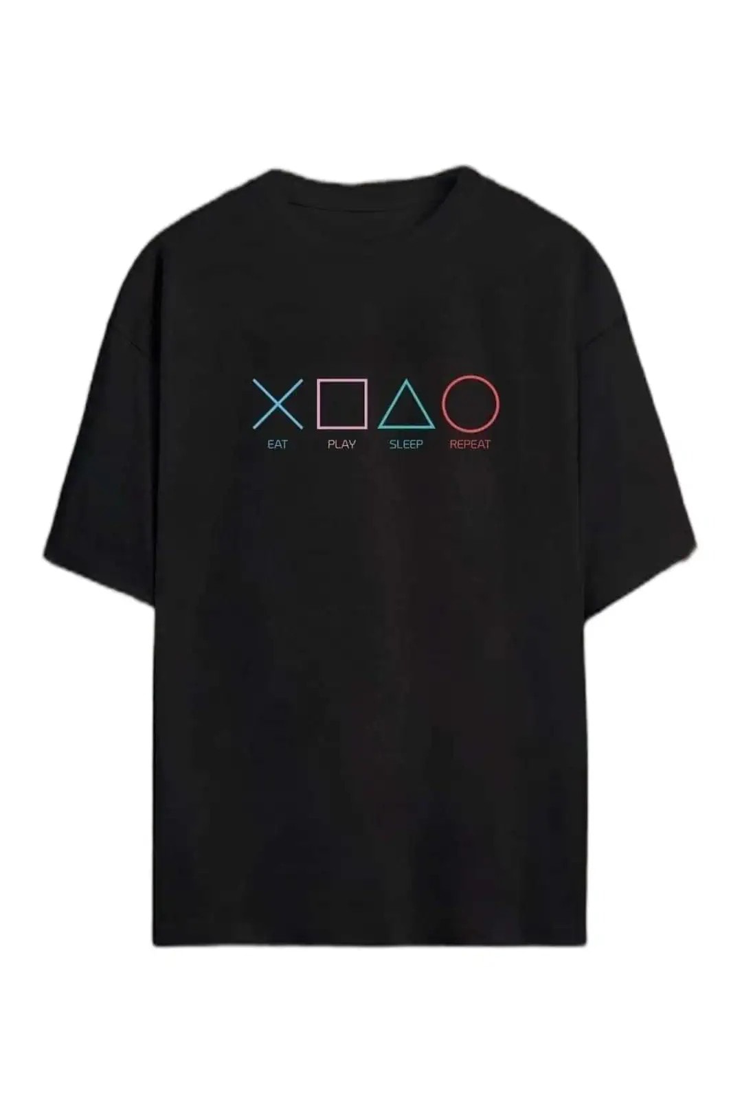 - Baskılı Oversize T-shirt Play