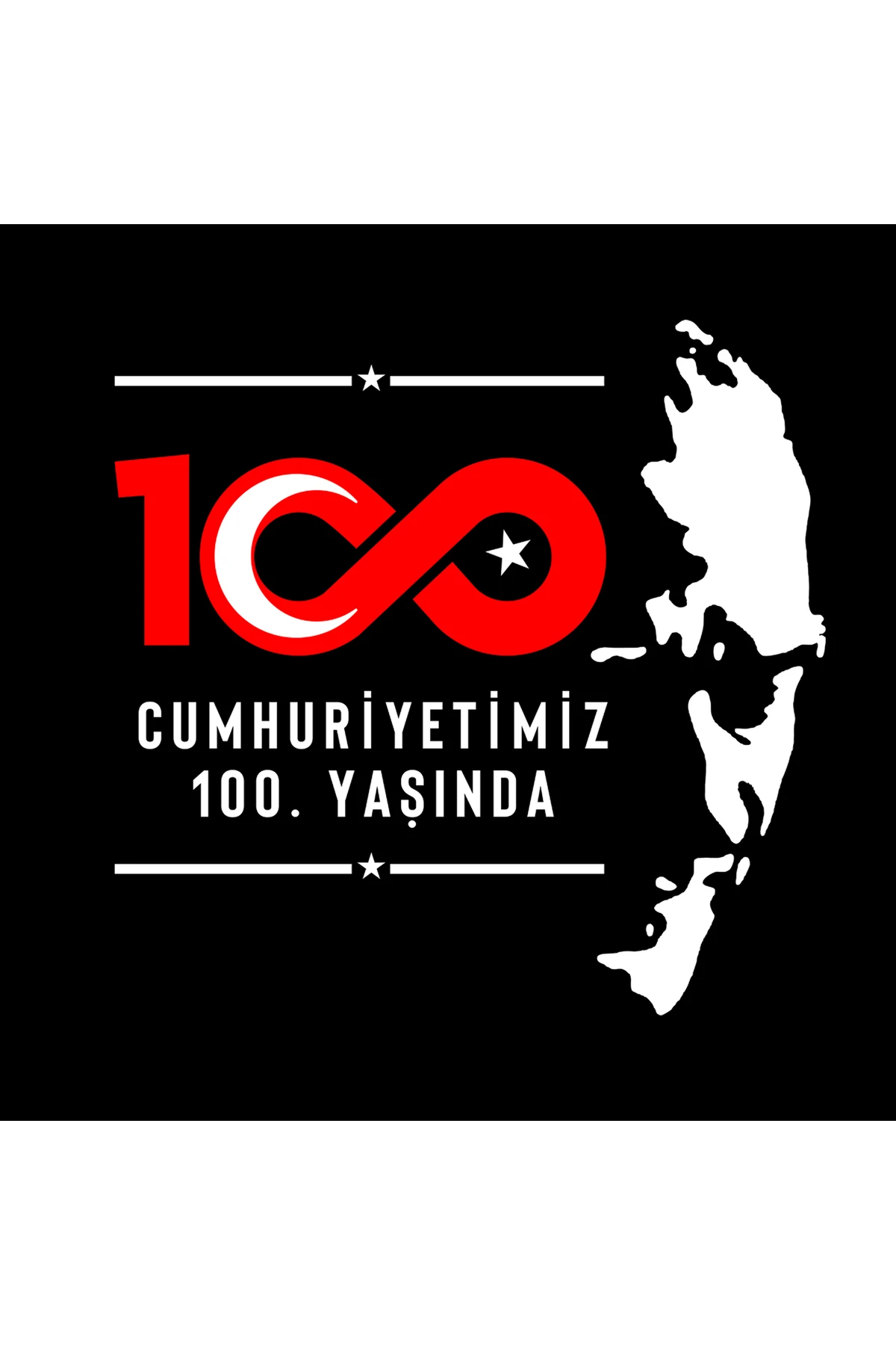 Atatürk 100.Yıl Özel Seri Tasarım Baskılı Bisiklet Yaka 100% Pamuklu Tişört Siyah - Kırmızı