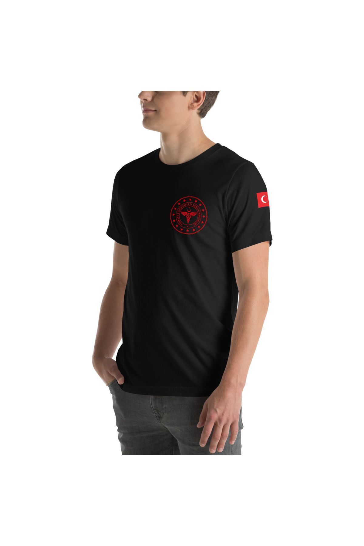 112 Acil Sağlık T-shirt Siyah Rahat Kalıp