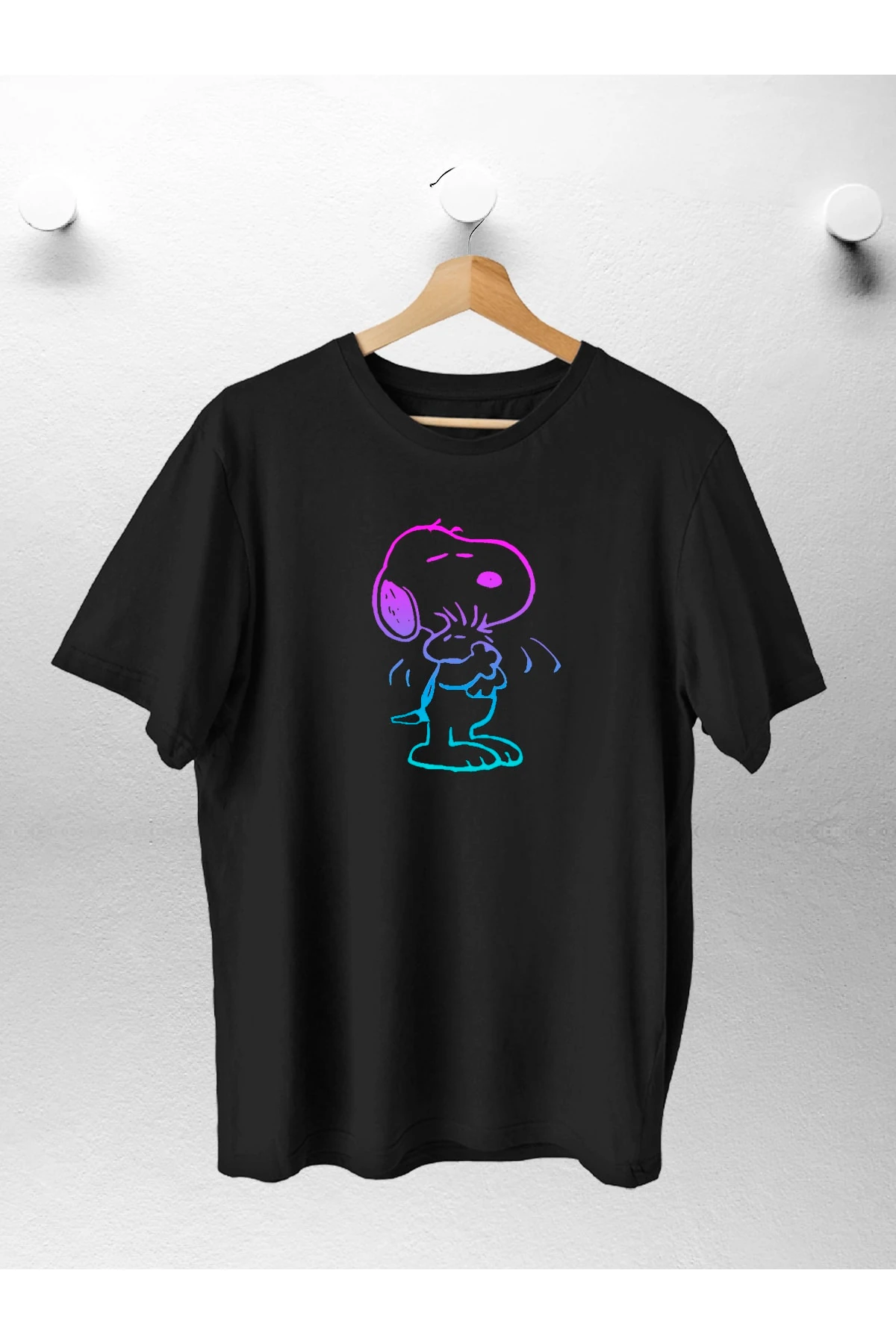 Snoppy Renkli Baskılı Oversıze Tshirt