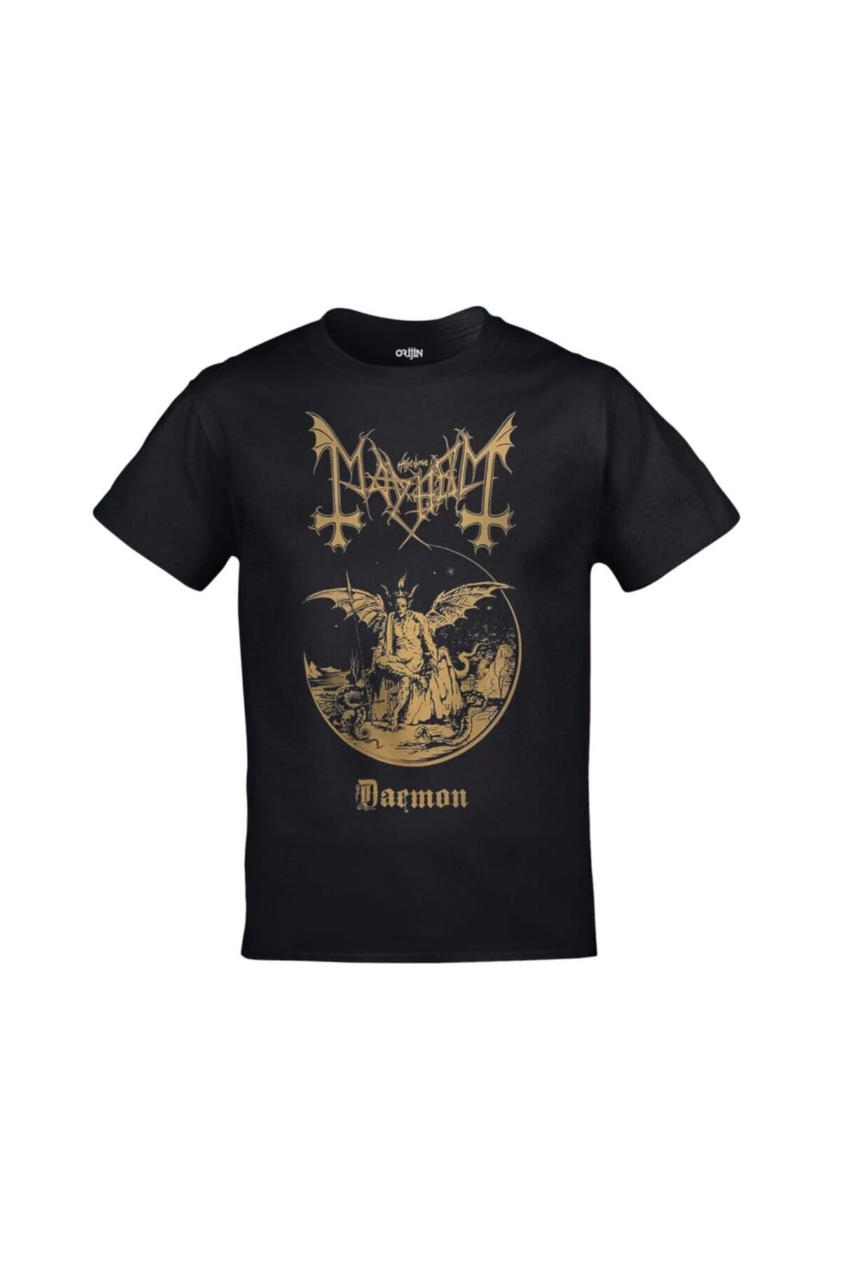 Mayhem Daemon Baskılı Unisex Siyah T-shirt