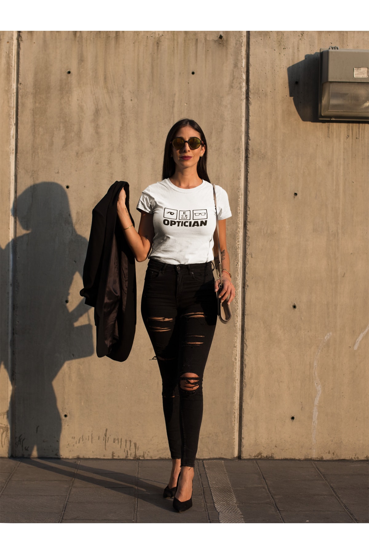 Optician Tshirt Unisex Beyaz Regularfit