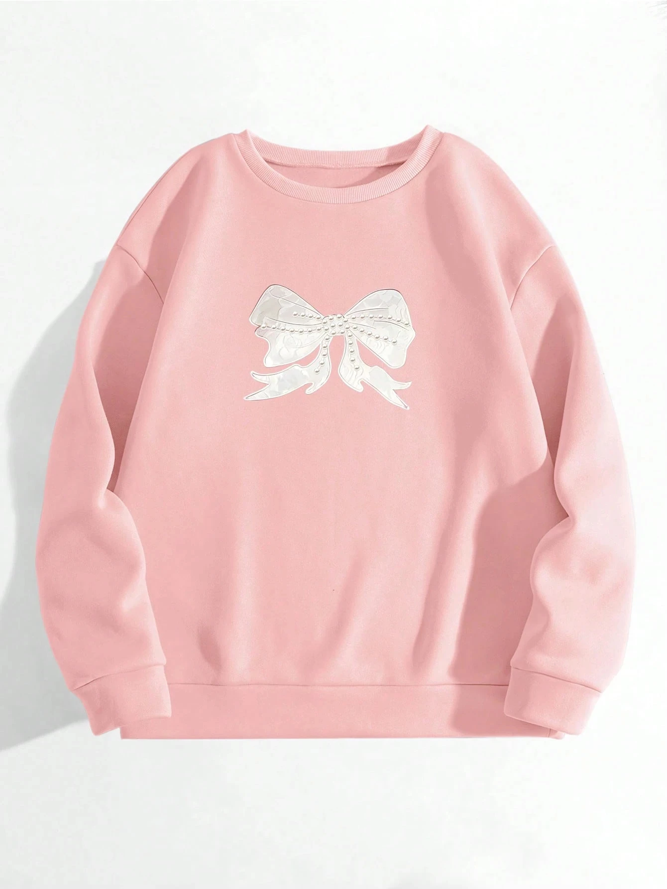 GÜMÜŞ KURDELE SWEATSHIRT - pembe