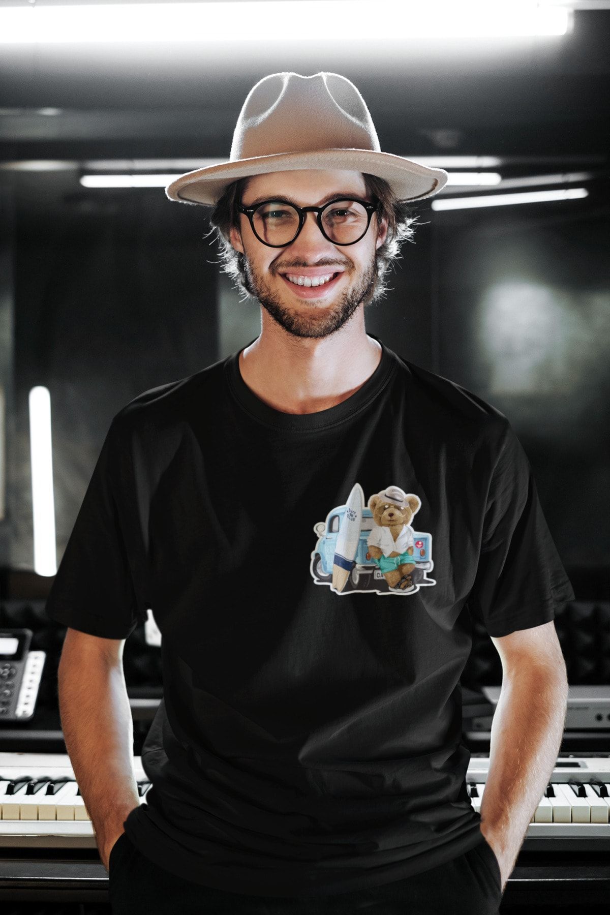 ÜNİSEX REGULAR Baskılı Siyah T-shirt