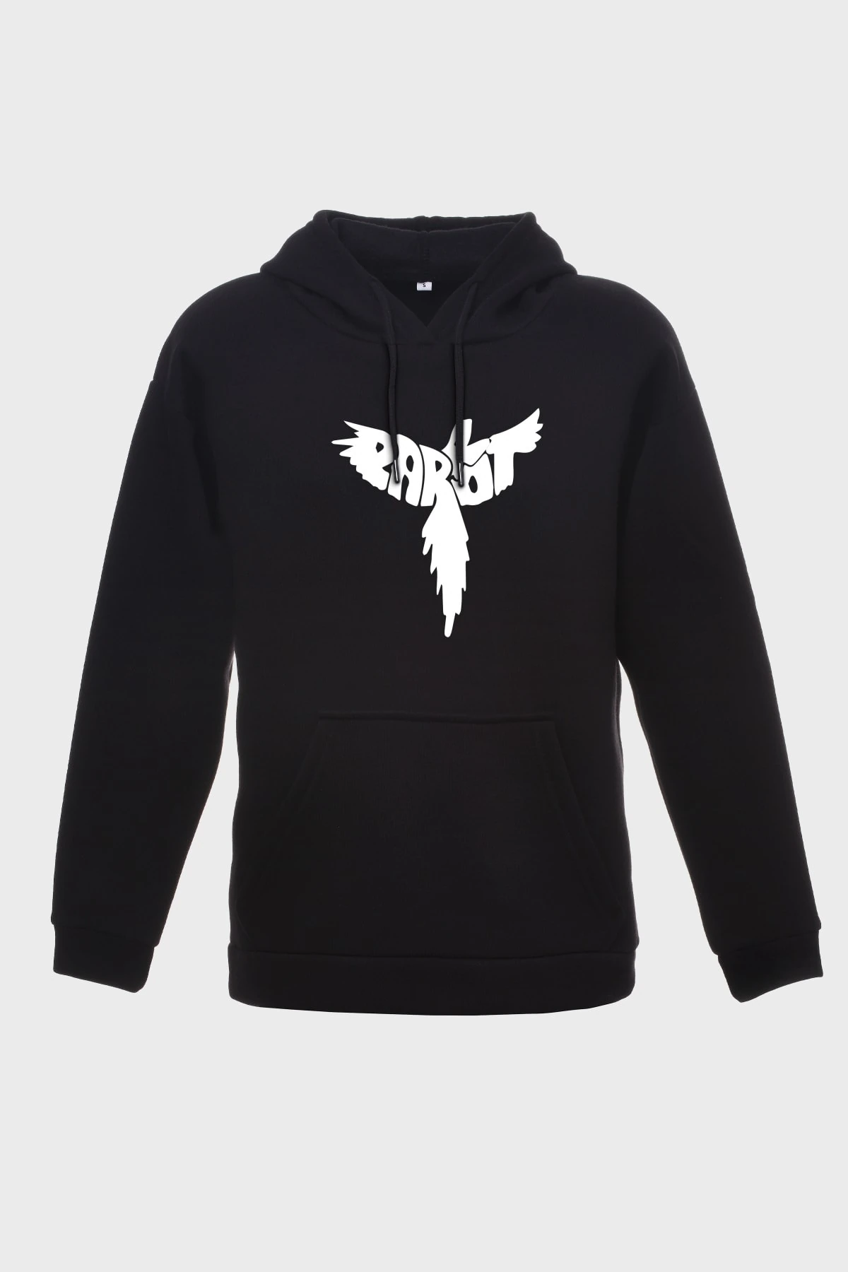 Parot Minimal Baskılı Kapüşonlu Üç İplik Sweatshırt Oversıze Hoodıe