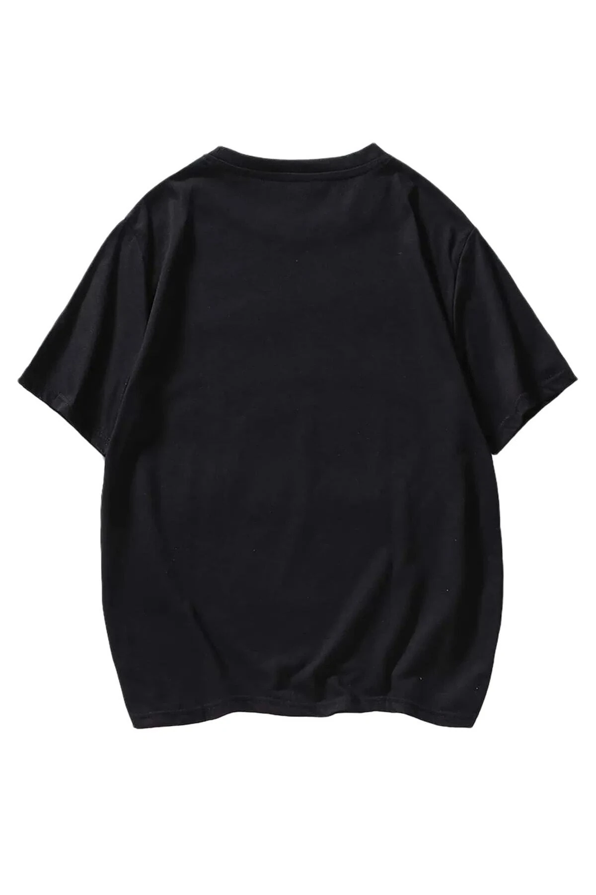 Tom Ve Jerry T-shirt -siyah, Baskılı, Bisiklet Yaka, Baskılı, Kısa Kol, Boyfriend, Bol