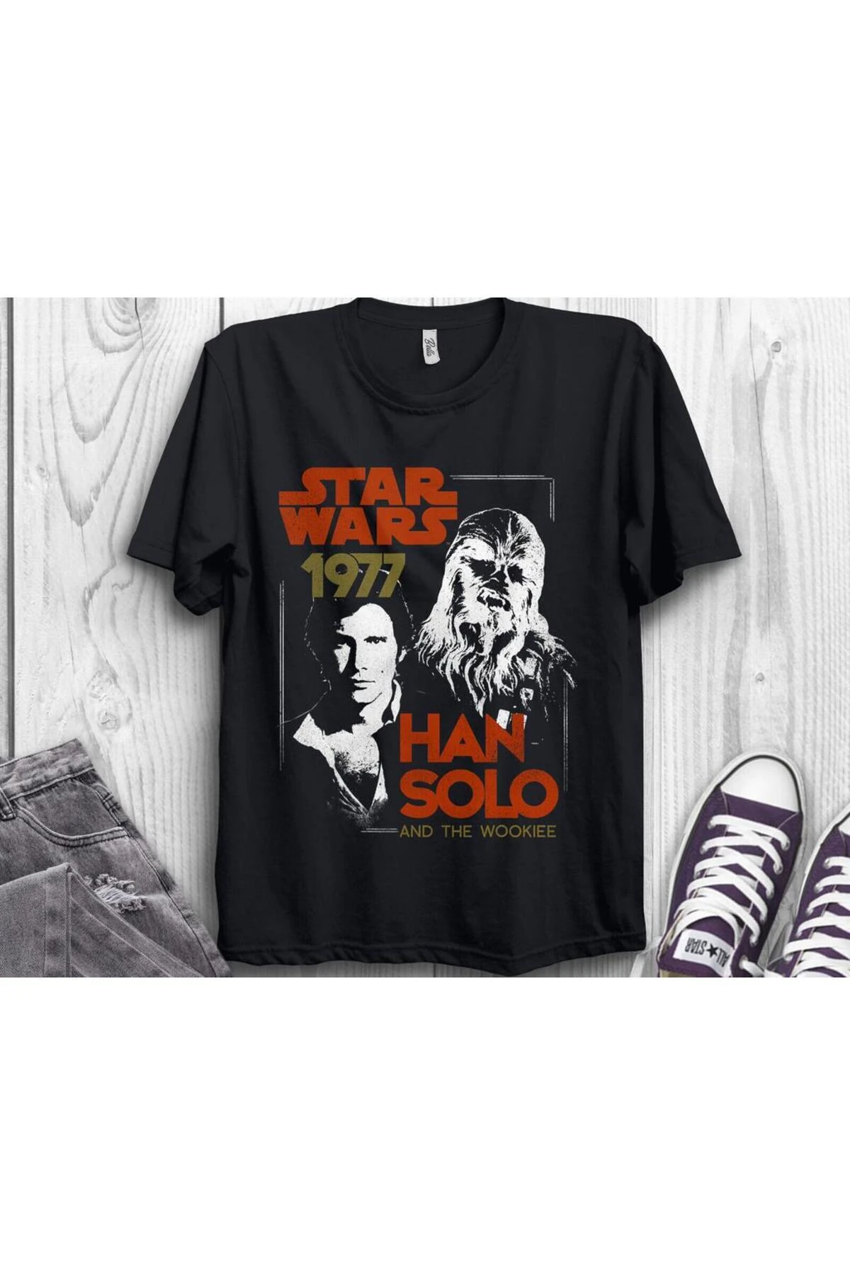 Star Wars Han Solo Ve Wookiee 1977 T-SHİRT