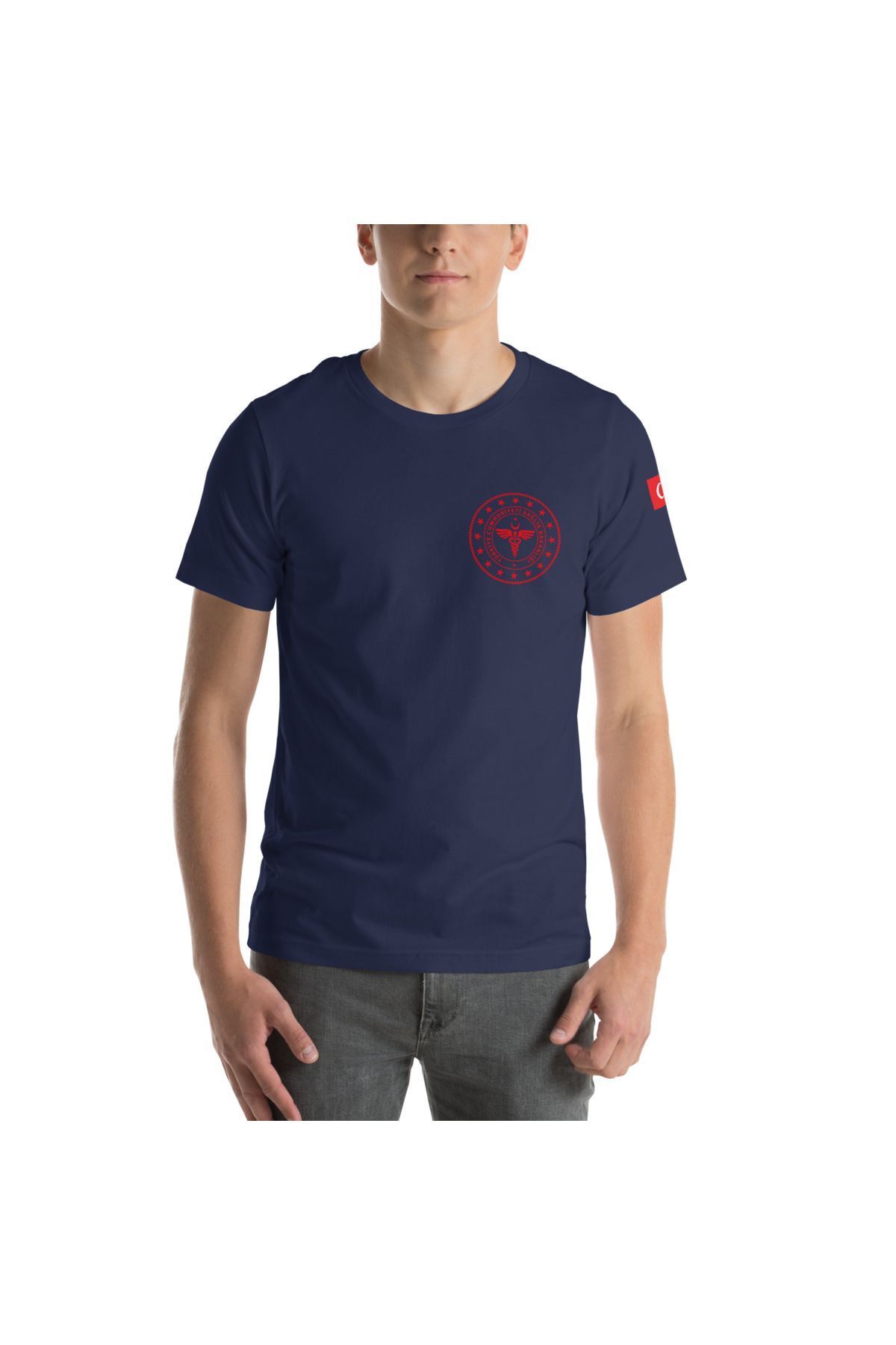 112 Acil Sağlık T-shirt Lacivert Rahat Kalıp